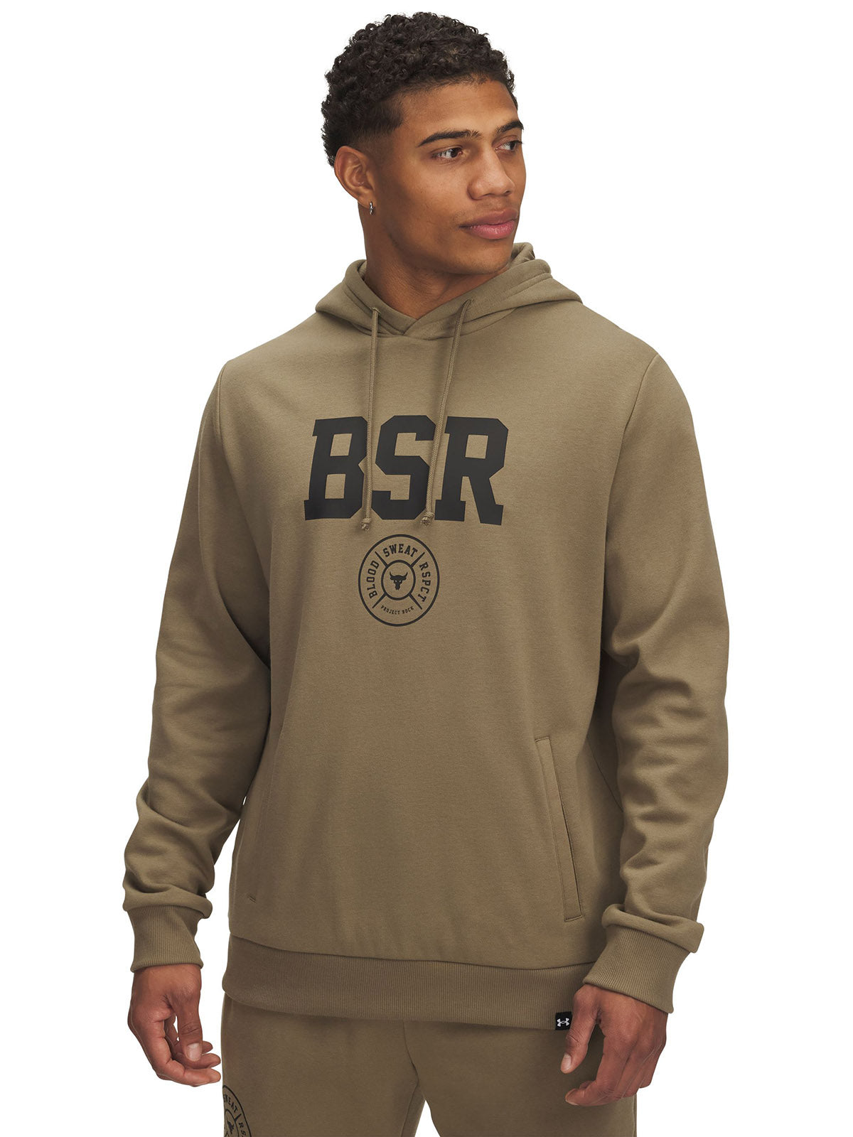 Polerón Project Rock Rival fleece café para hombre Under Armour