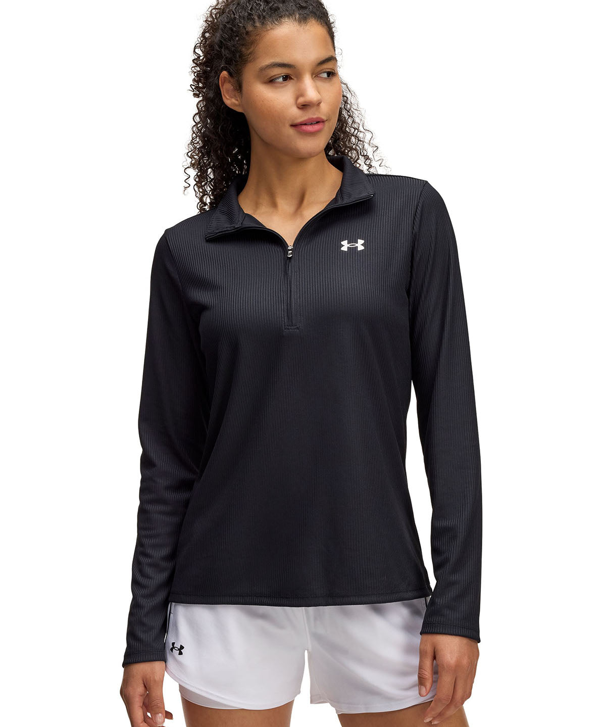 Polerón Under Armour tech rib ½ cierre negro para mujer