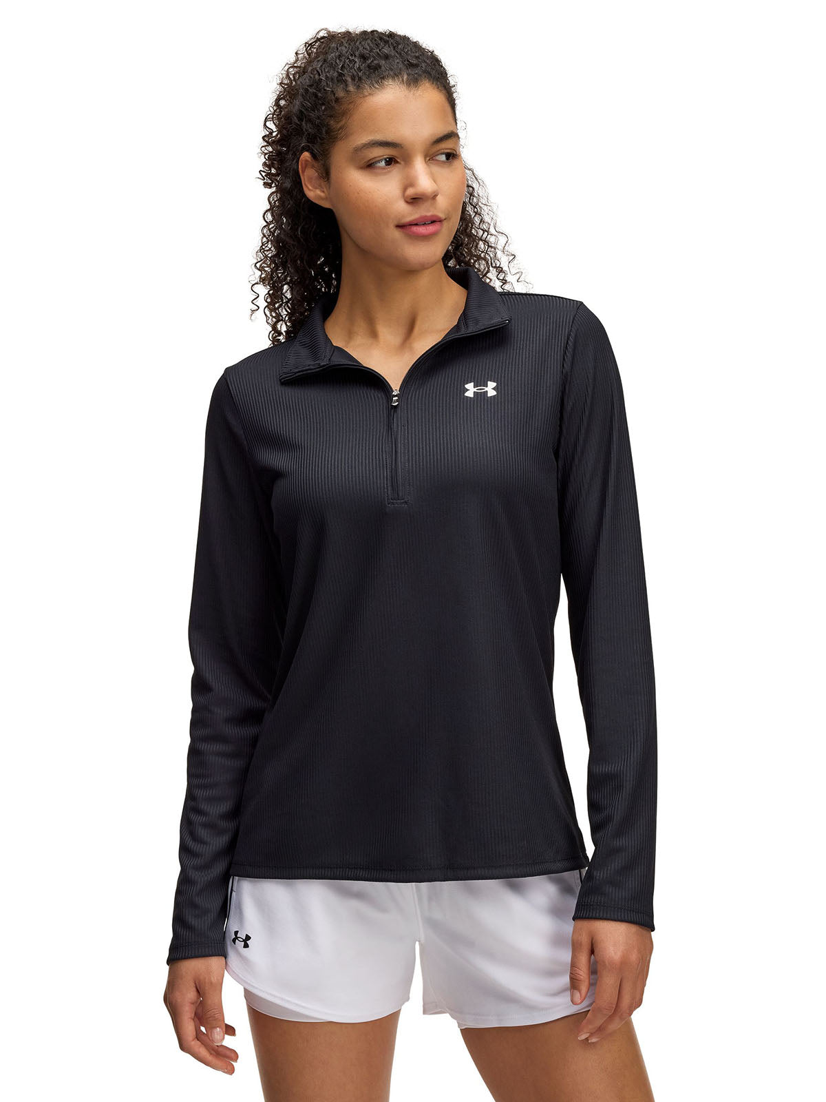 Polerón Under Armour tech rib ½ cierre negro para mujer