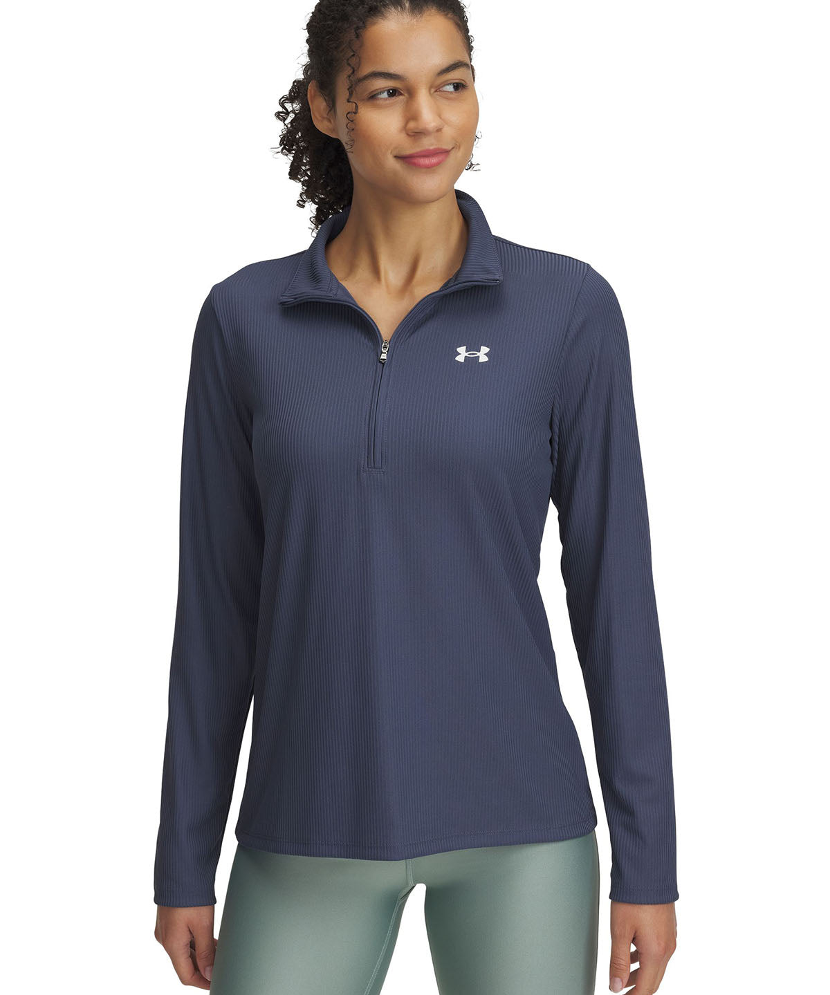 Polerón Under Armour tech rib ½ cierre gris para mujer