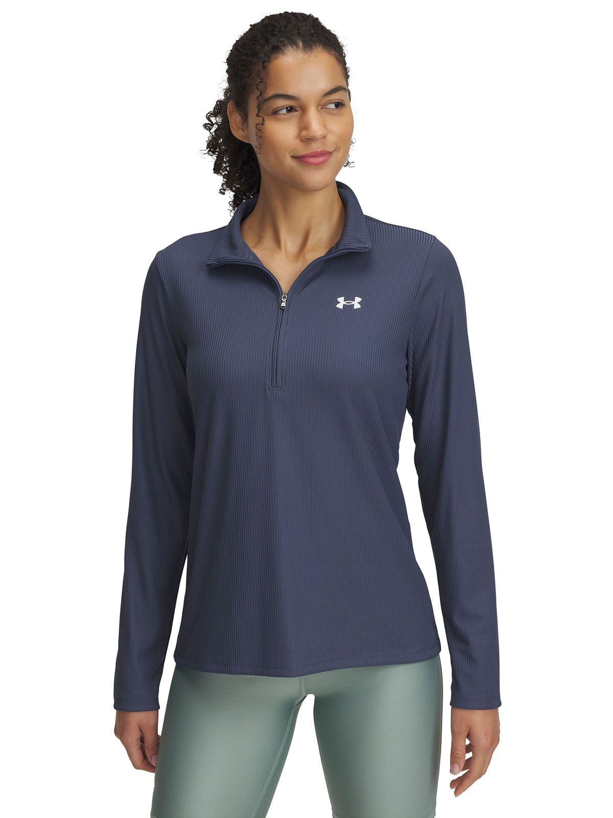 Polerón Under Armour tech rib ½ cierre gris para mujer