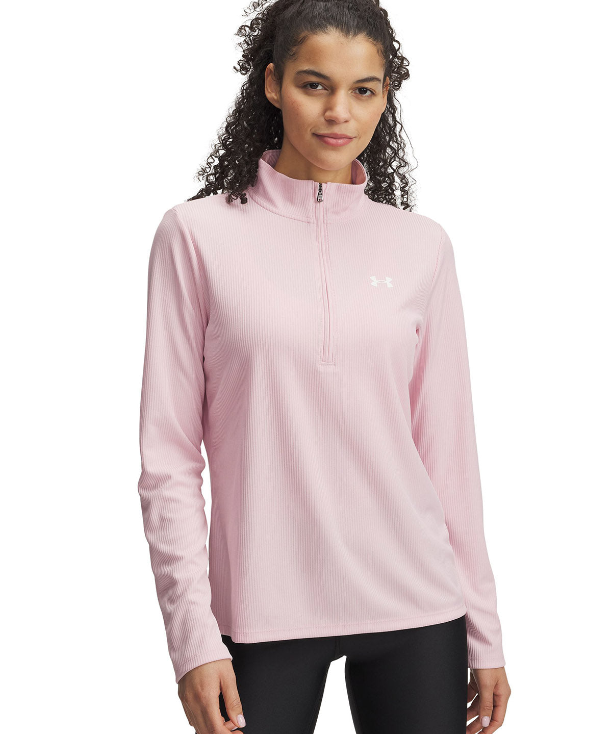 Polerón Under Armour tech rib ½ cierre rosado para mujer