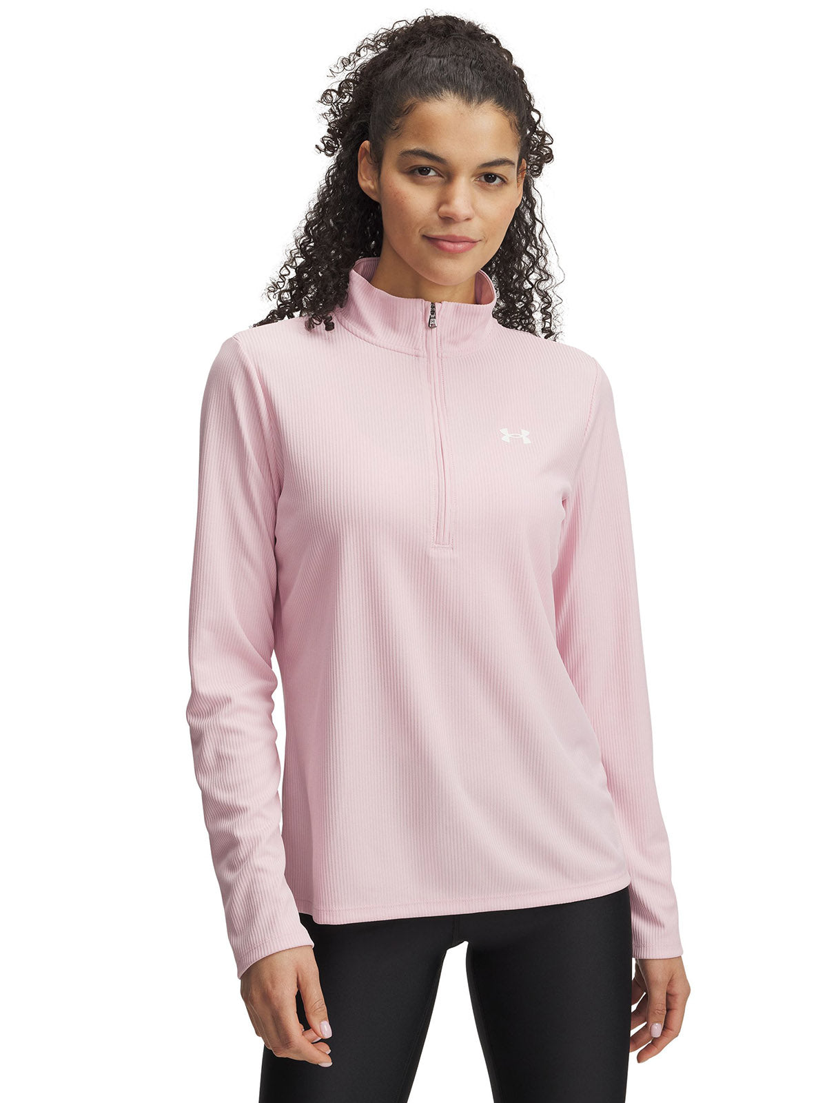 Polerón Under Armour tech rib ½ cierre rosado para mujer