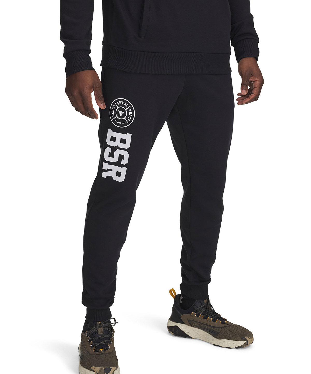 Jogger Project Rock Rival fleece negro para hombre Under Armour