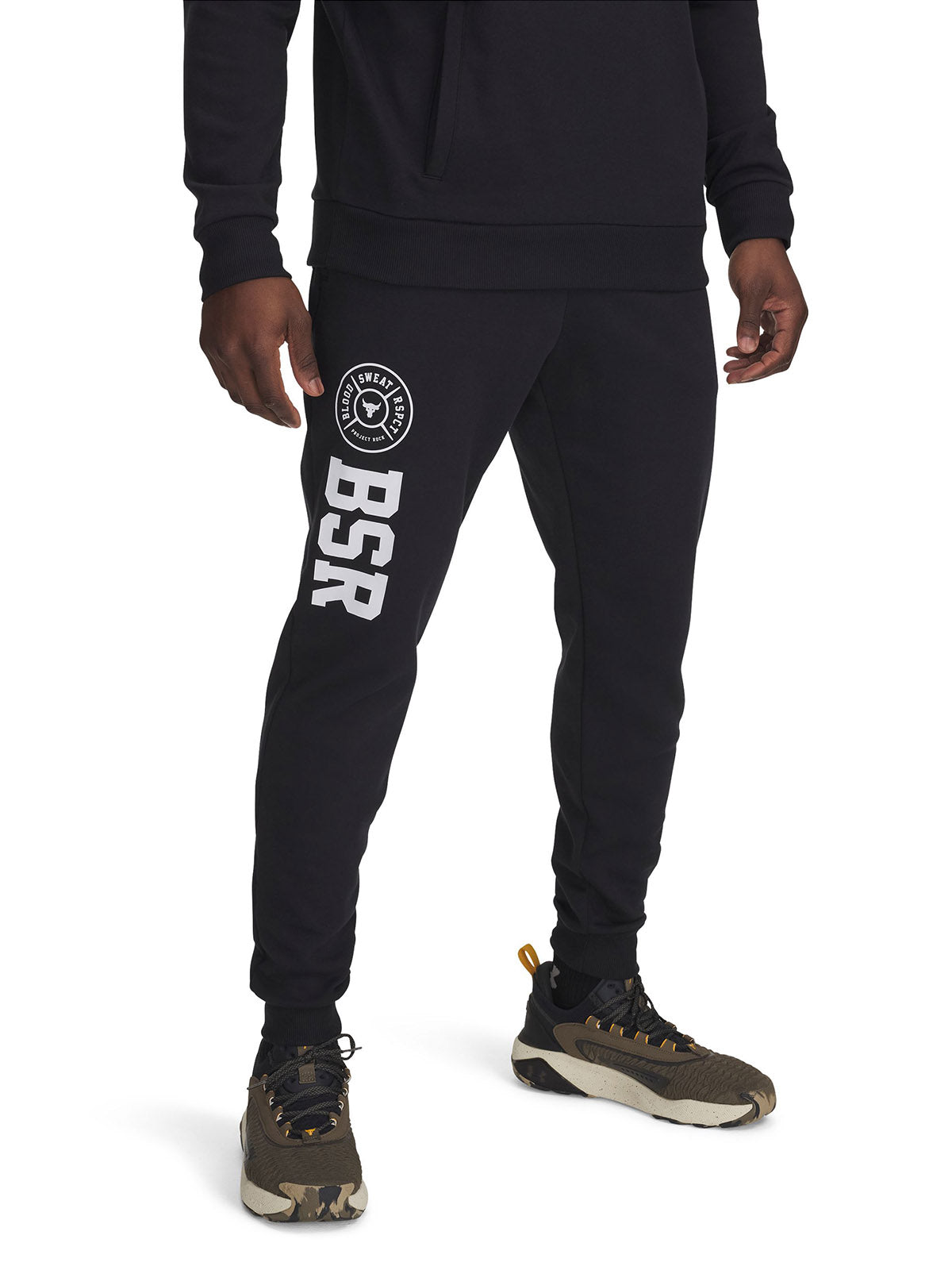 Jogger Project Rock Rival fleece negro para hombre Under Armour