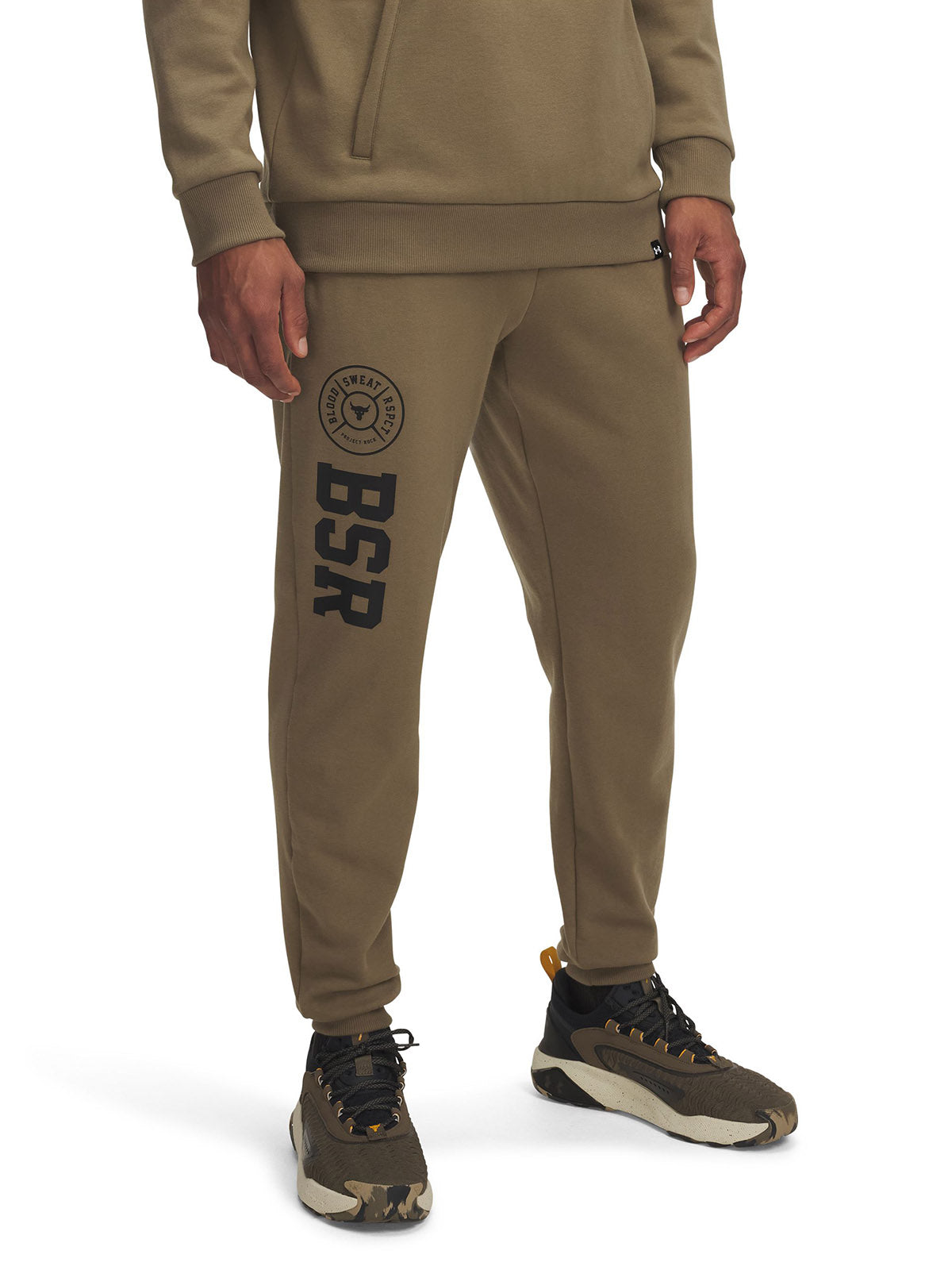 Jogger Project Rock Rival fleece café para hombre Under Armour