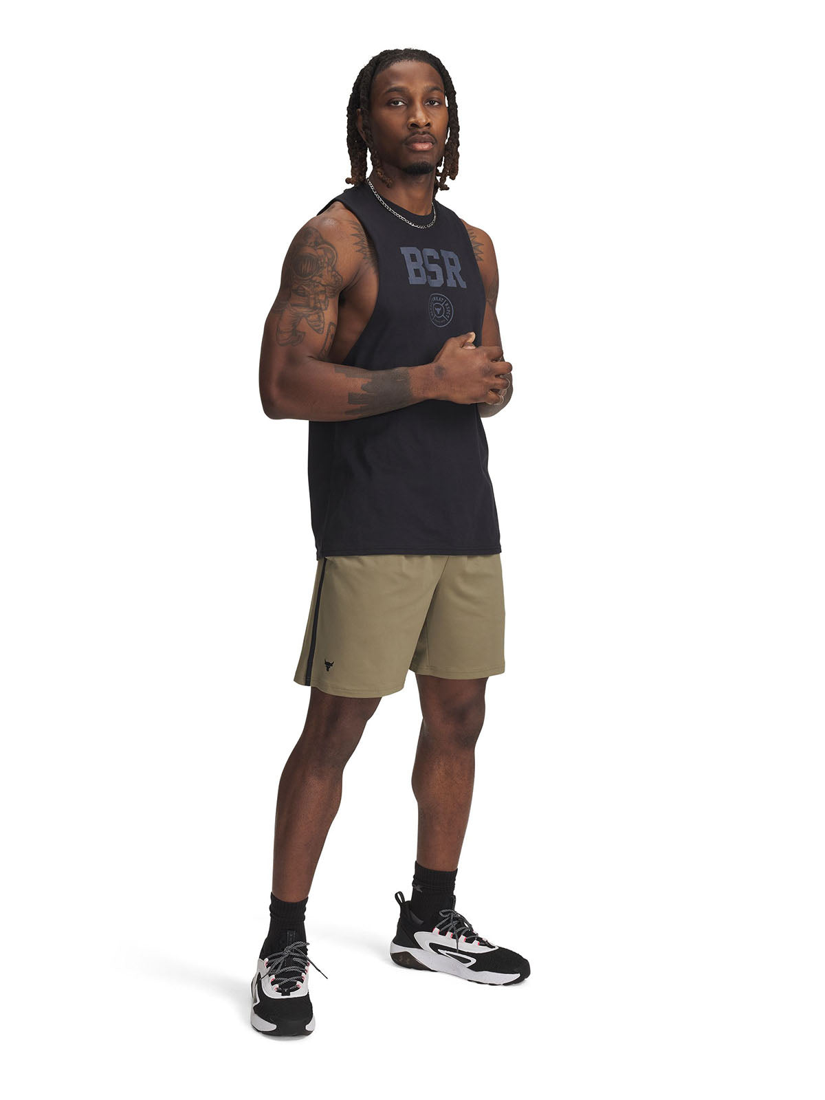 Shorts Project Rock mesh café para hombre Under Armour