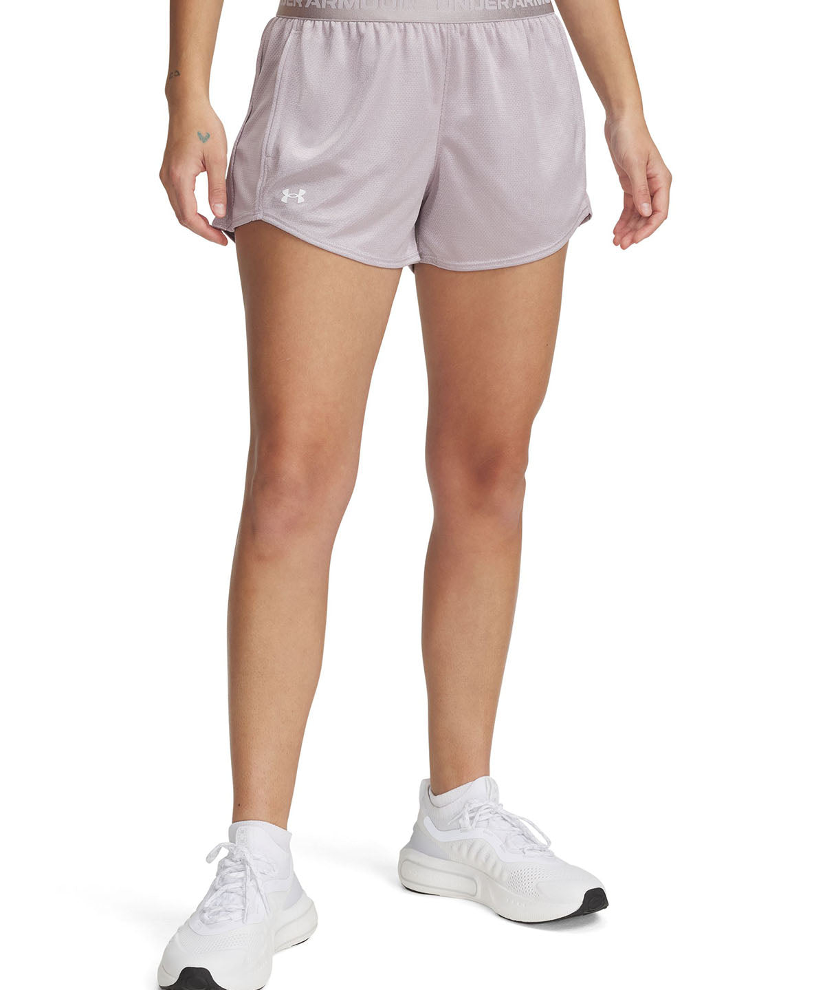 Shorts UA Tech Play Up Shine gris para mujer