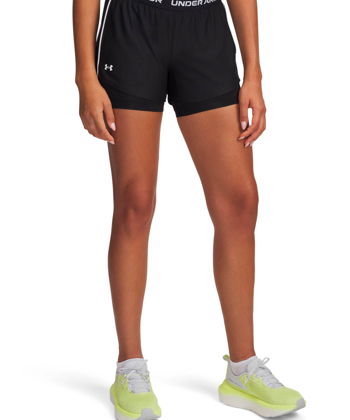Shorts UA Tech Play Up 2-in-1 negro para mujer