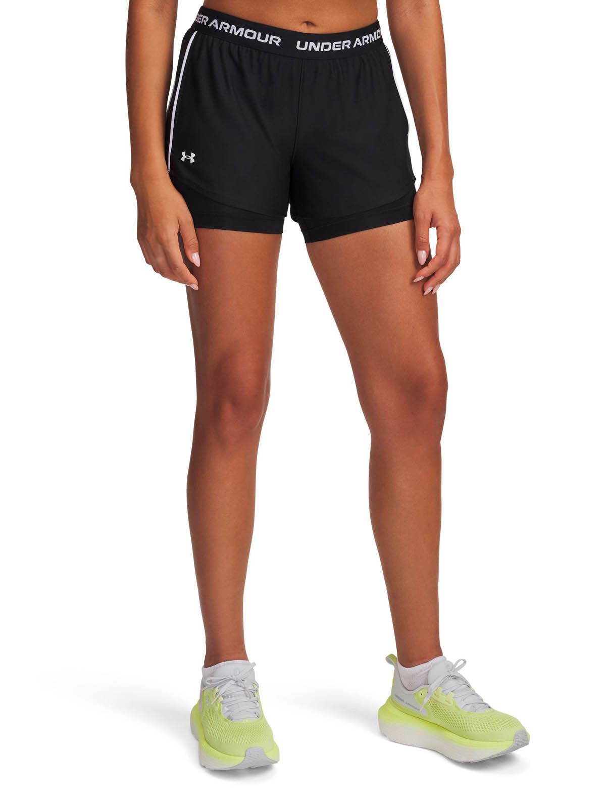 Shorts UA Tech Play Up 2-in-1 negro para mujer