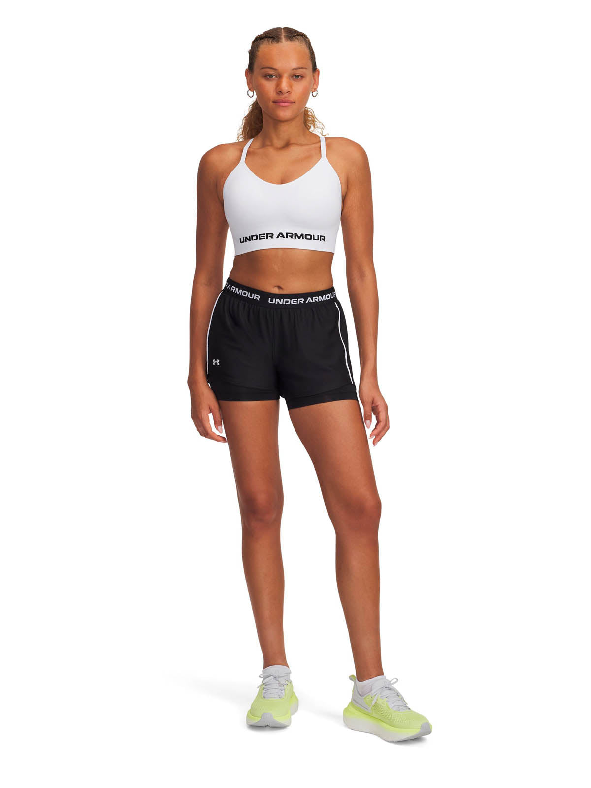 Shorts UA Tech Play Up 2-in-1 negro para mujer