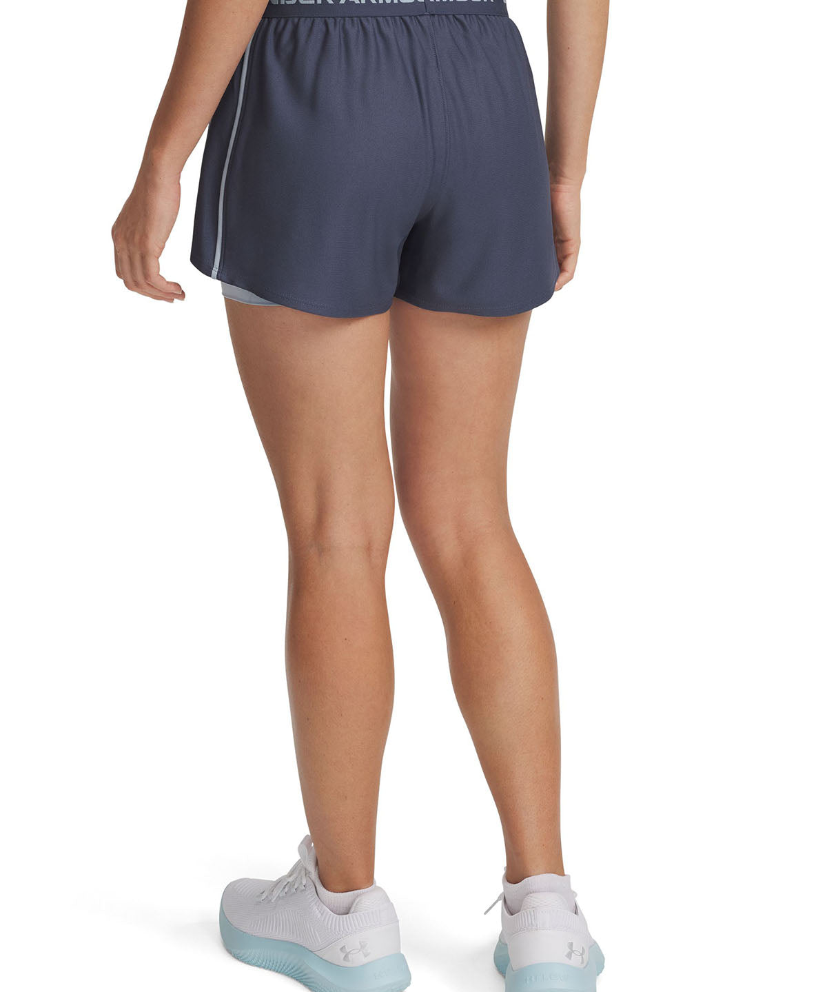 Shorts UA Tech Play Up 2-in-1 gris para mujer