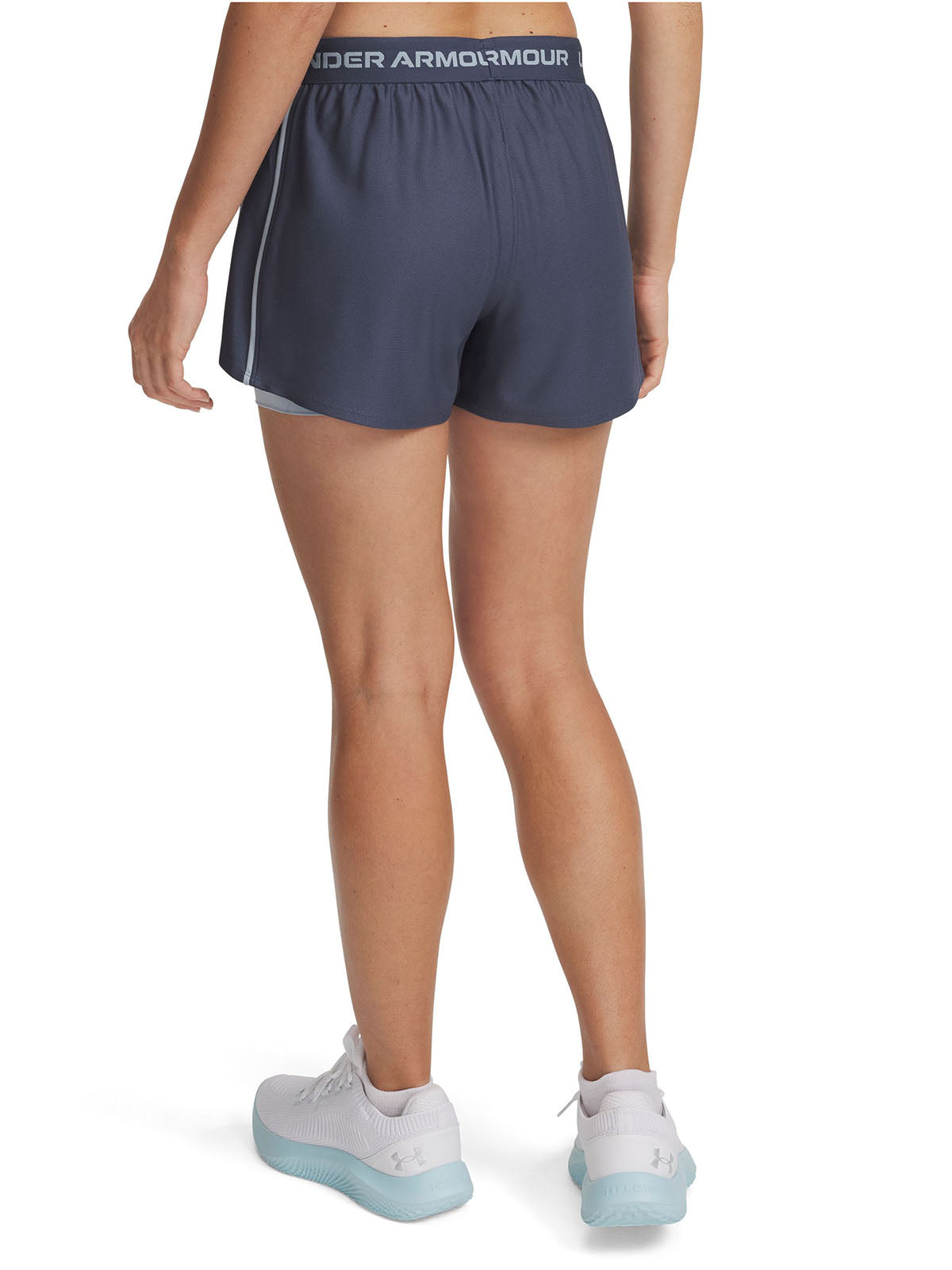 Shorts UA Tech Play Up 2-in-1 gris para mujer
