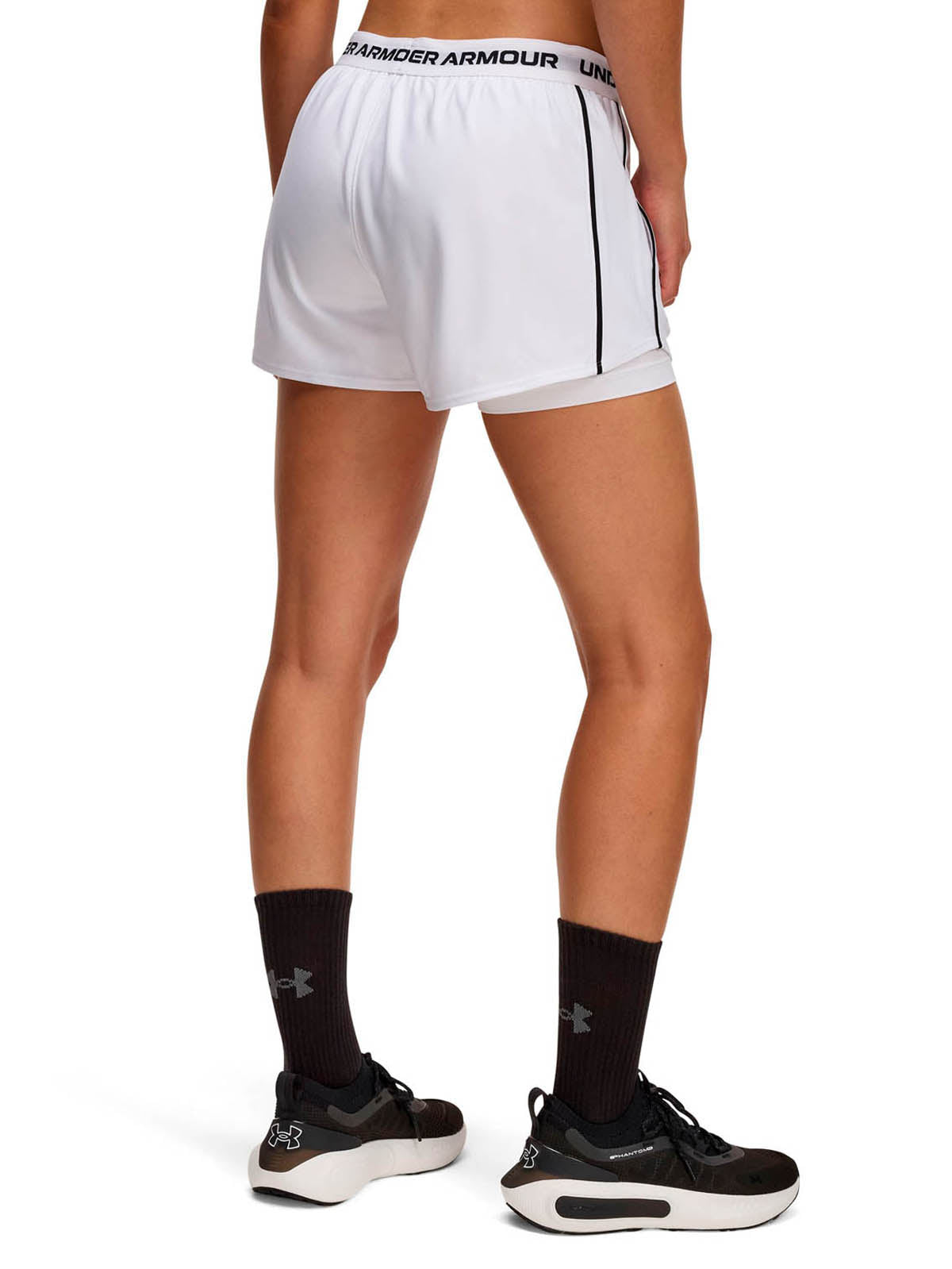 Short de entrenamiento para mujer Tech Play Up 2-in-1 blanco Under Armour