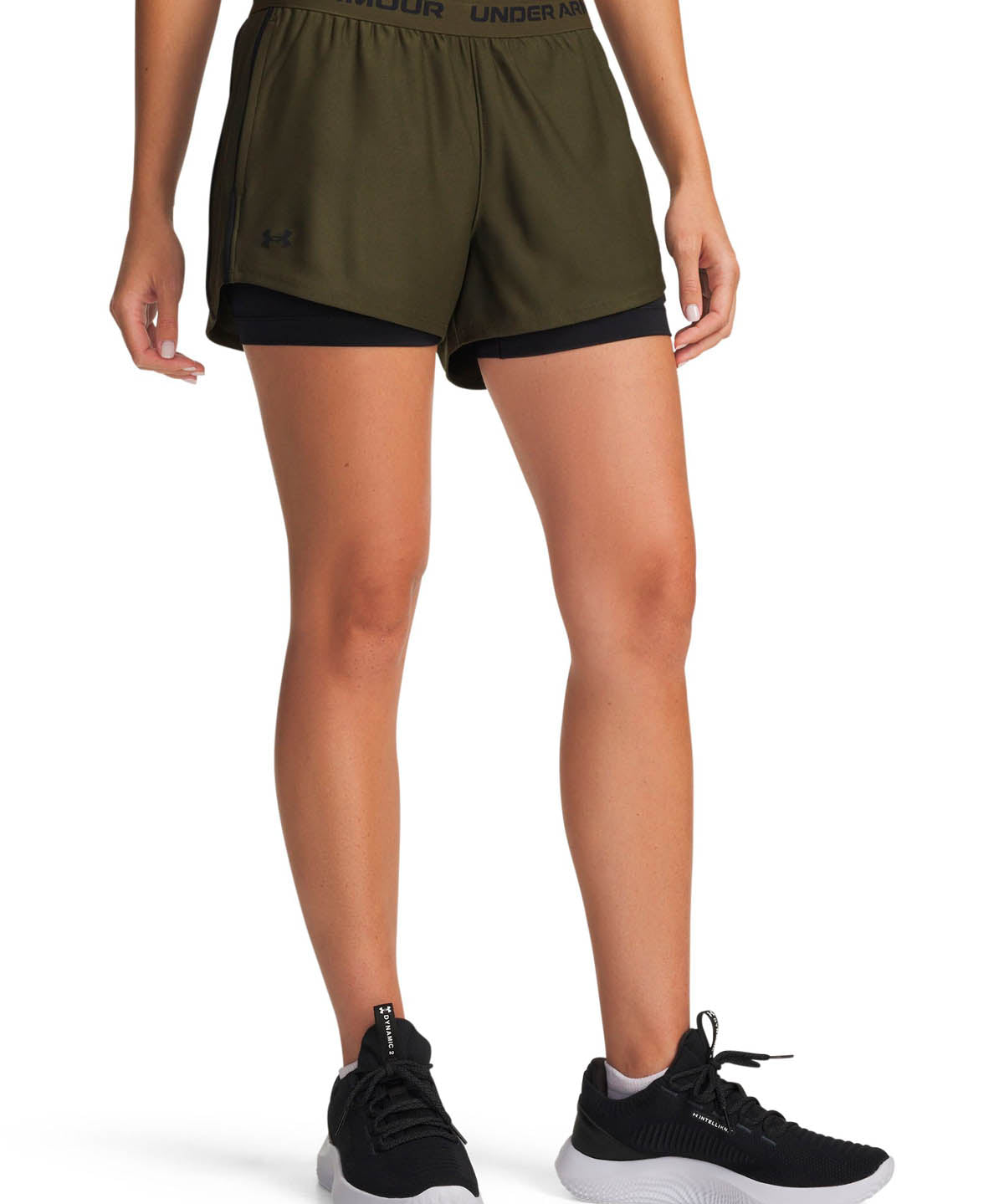 Short de entrenamiento para mujer Tech Play Up 2-in-1 verde Under Armour