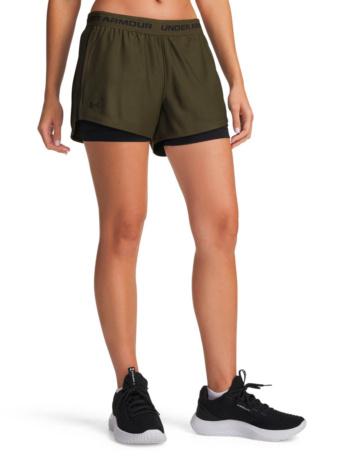 Short de entrenamiento para mujer Tech Play Up 2-in-1 verde Under Armour