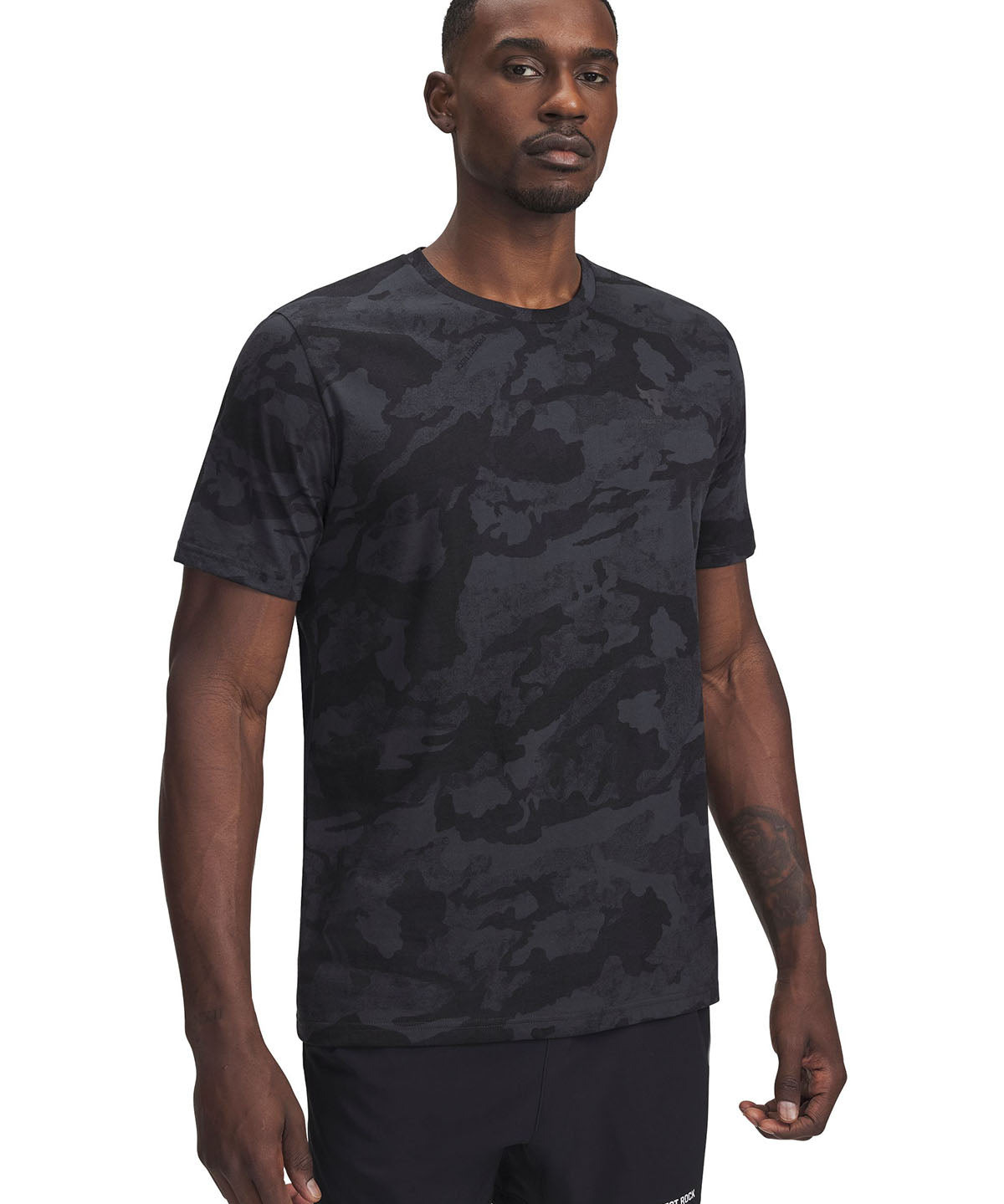 Polera manga corta Project Rock negro para hombre Under Armour