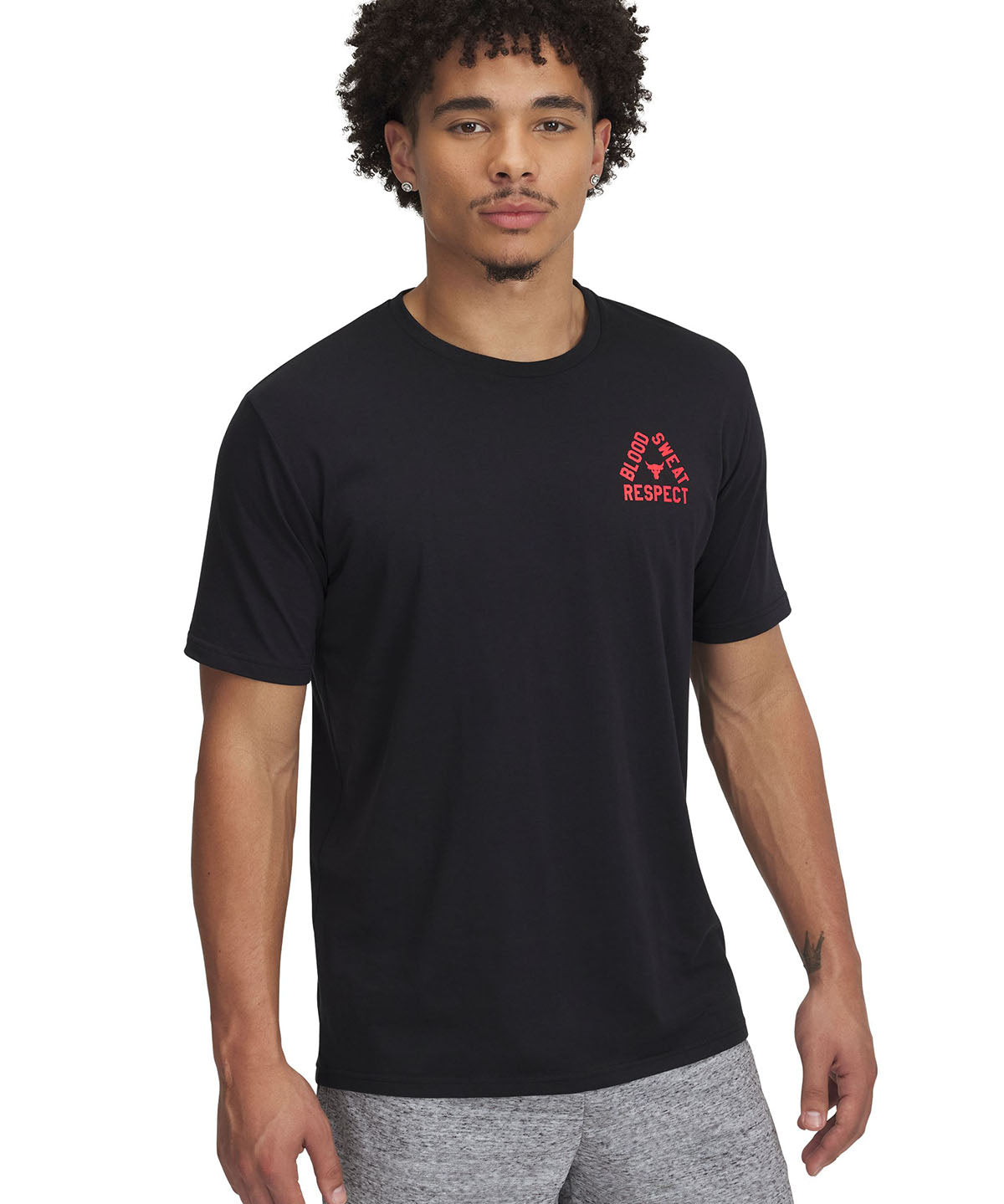 Polera manga corta Project Rock negro para hombre Under Armour