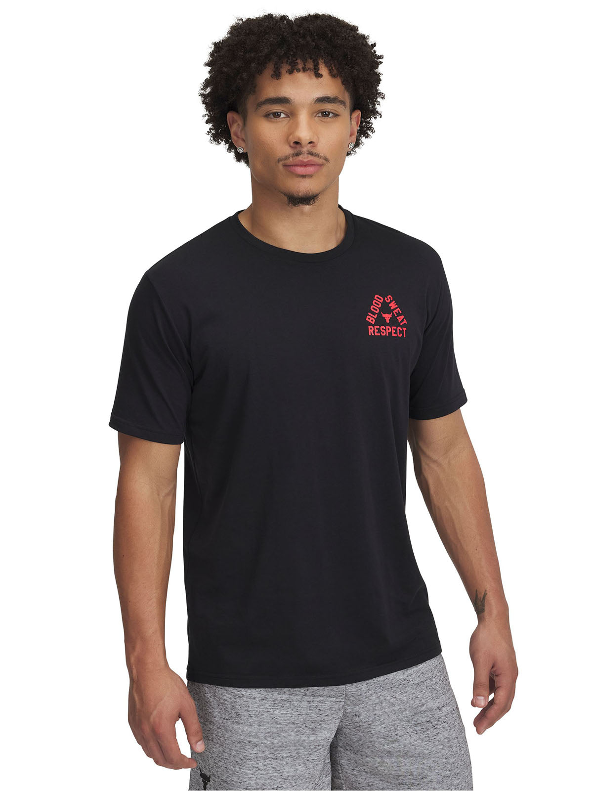 Polera manga corta Project Rock negro para hombre Under Armour