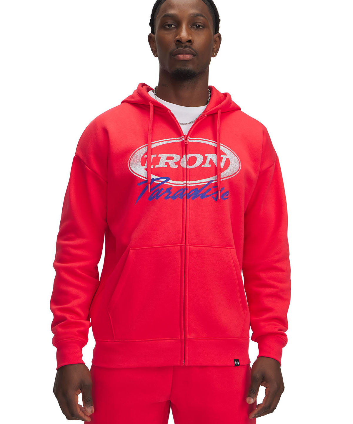 Polerón Project Rock Icon fleece con cierre rojo para hombre Under Armour