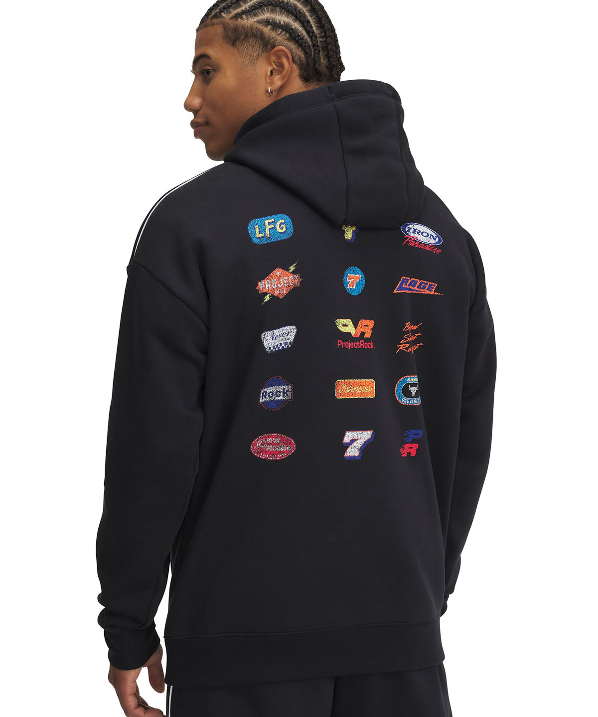 Polerón Project Rock Icon fleece negro para hombre Under Armour