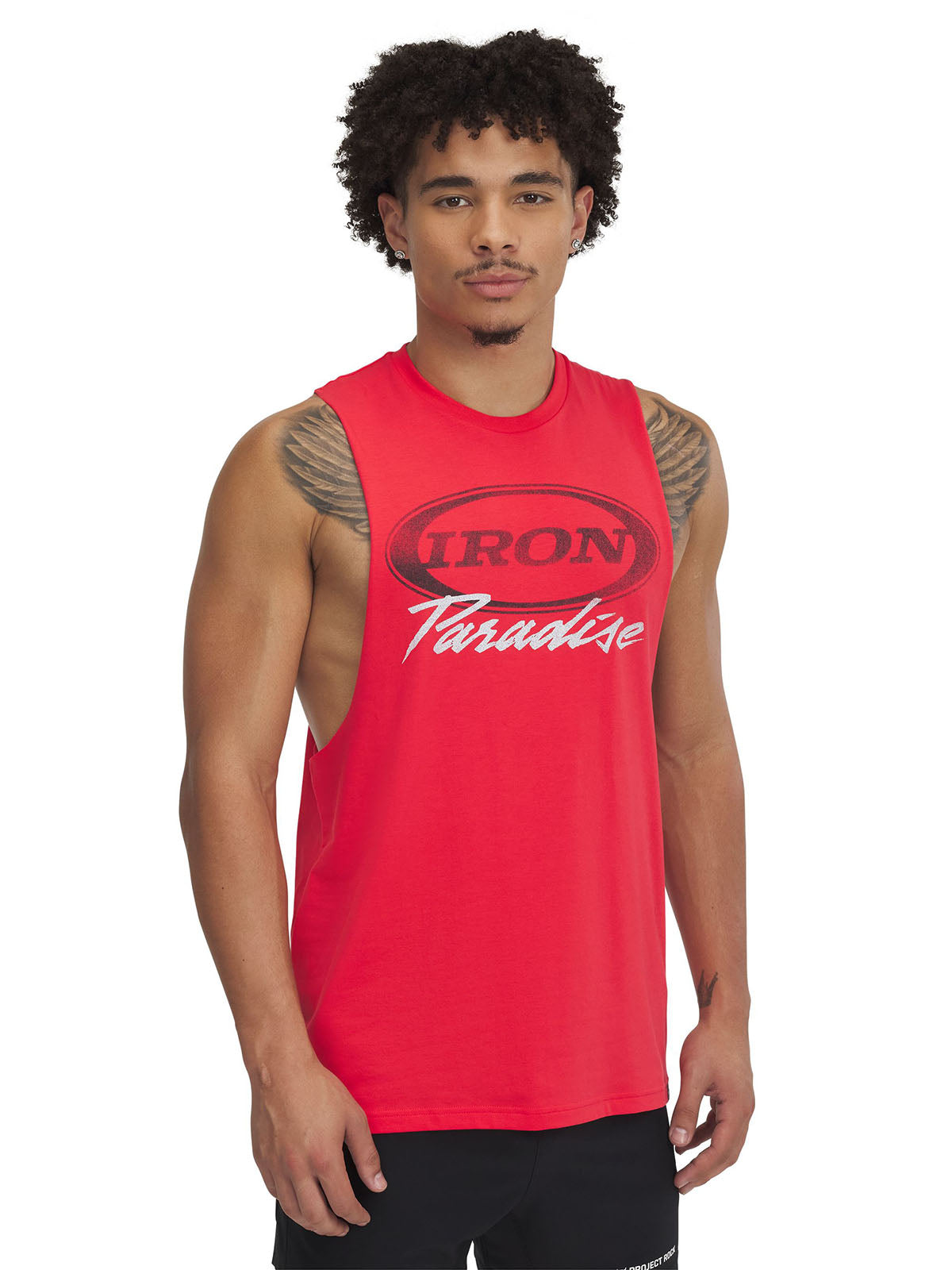 Polera sin mangas Project Rock rojo para hombres Under Armour
