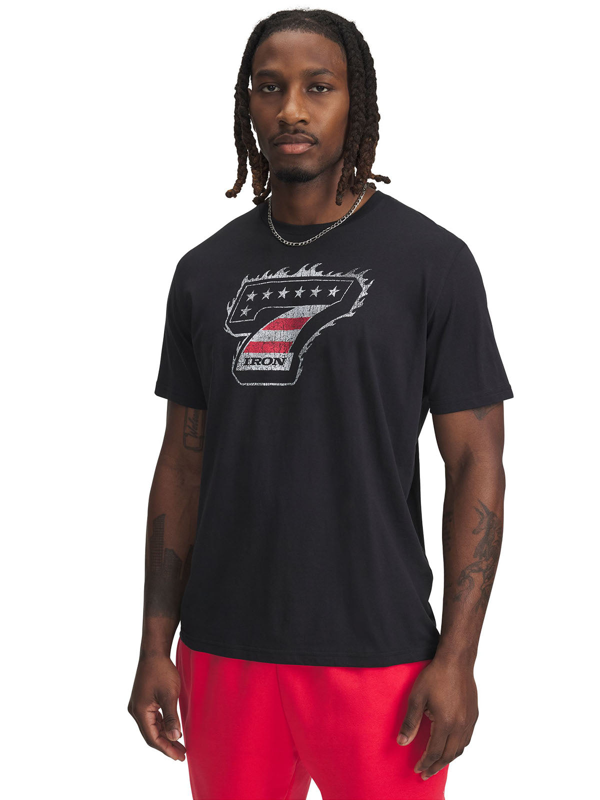 Polera manga corta Project Rock iron 7 negro para hombre Under Armour