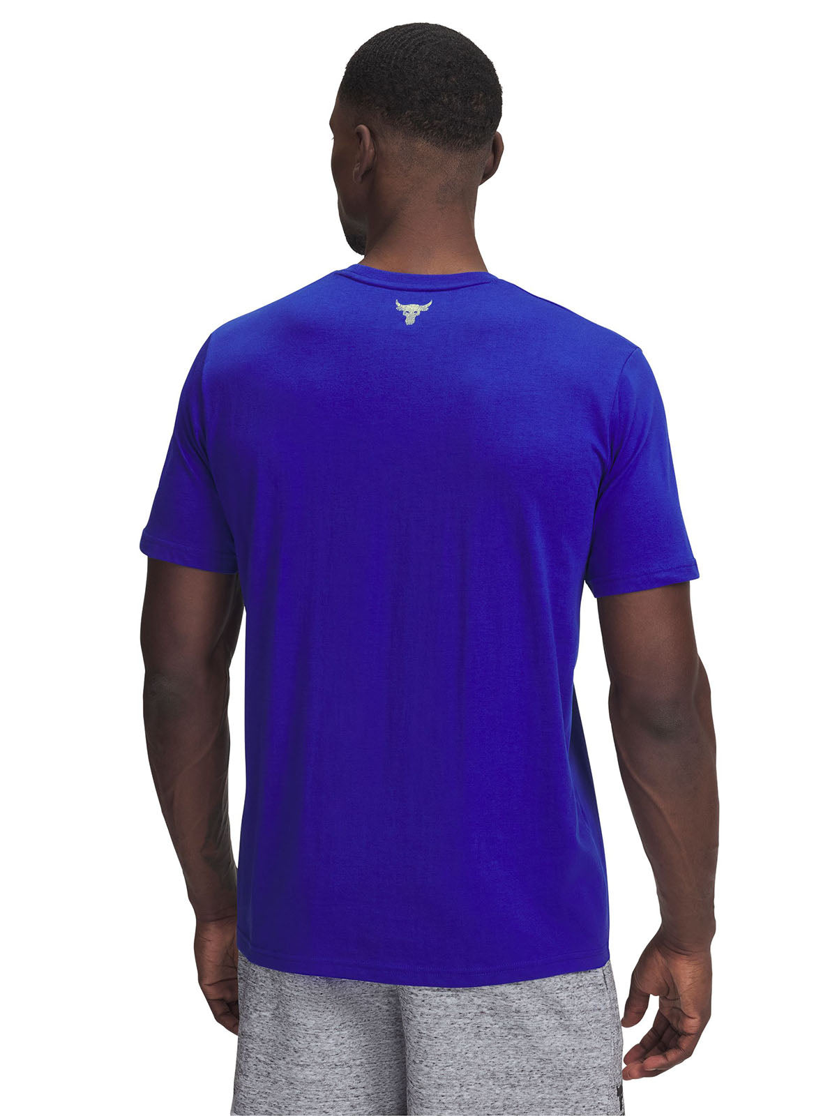 Polera manga corta Project Rock iron 7 azul para hombre Under Armour