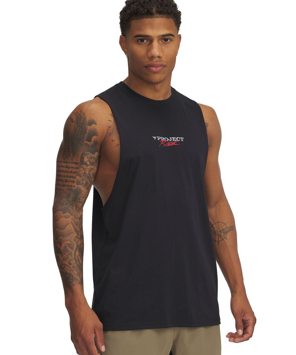 Polera sin mangas Project Rock negro para hombres Under Armour