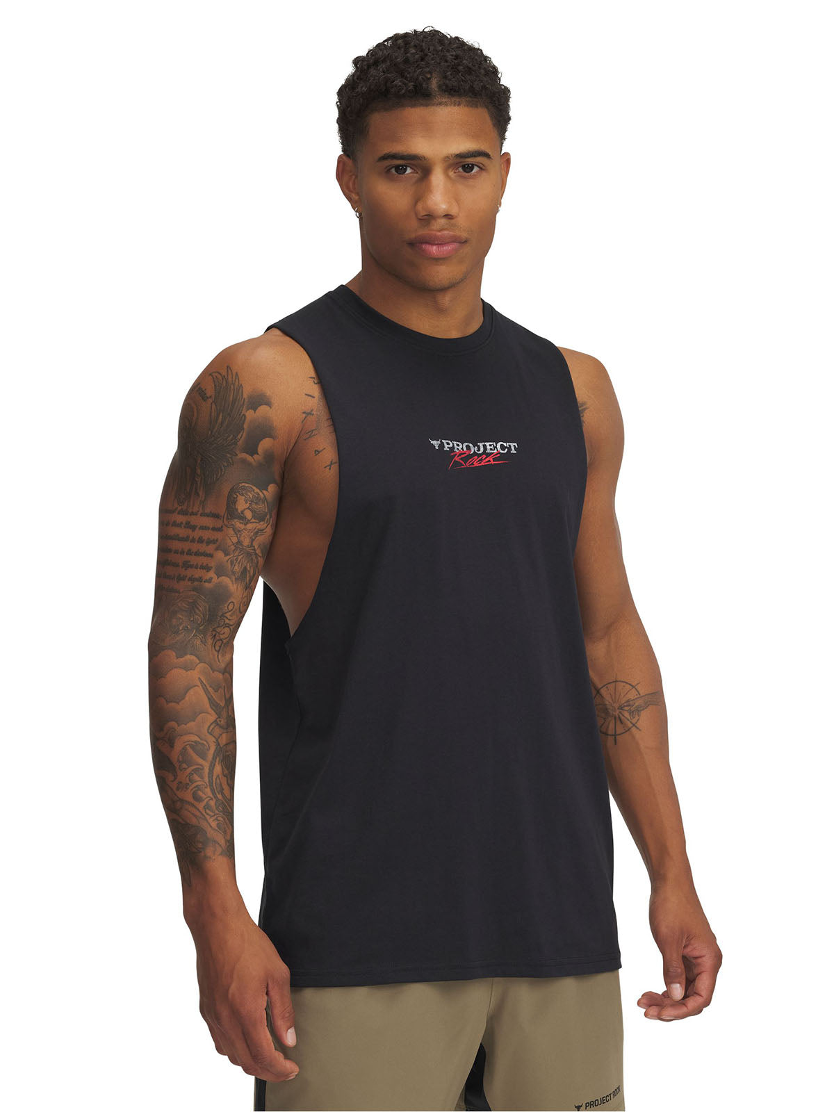 Polera sin mangas Project Rock negro para hombres Under Armour