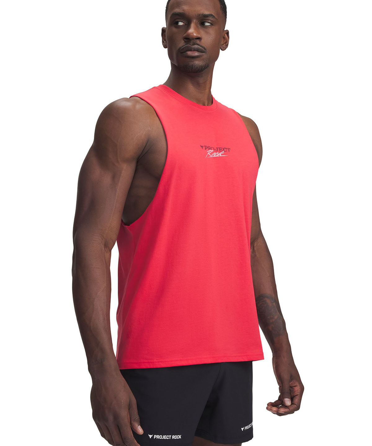Polera sin mangas Project Rock rojo para hombres Under Armour