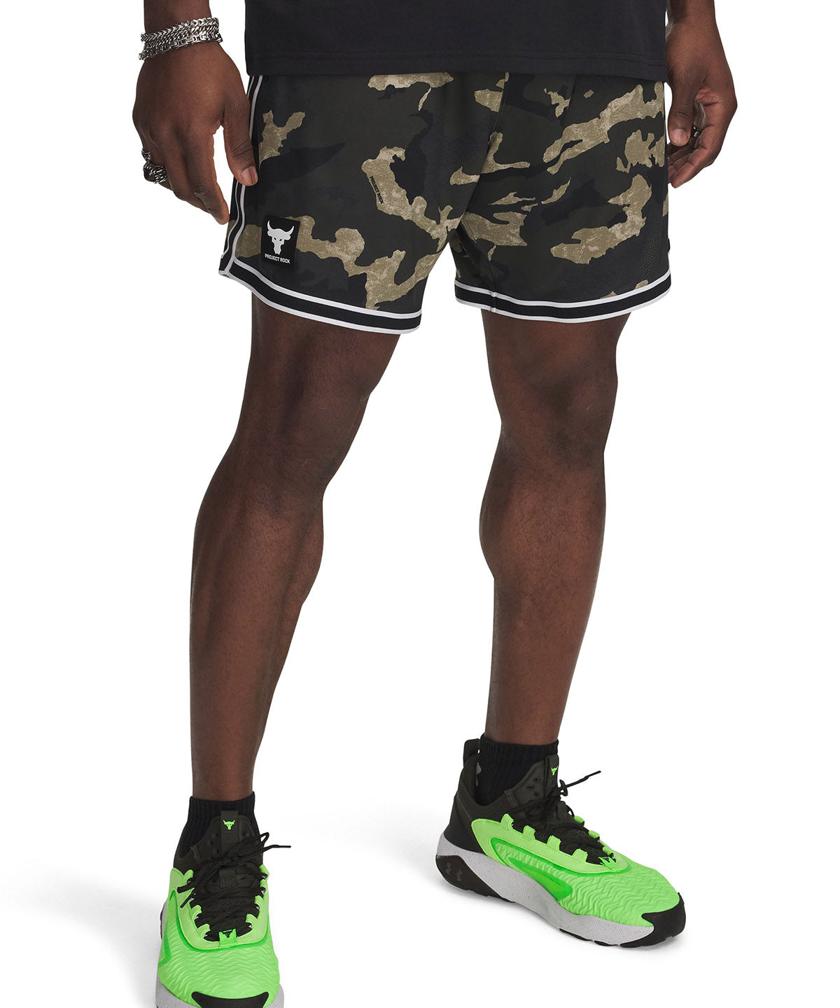 Shorts Project Rock mesh verde para hombre Under Armour