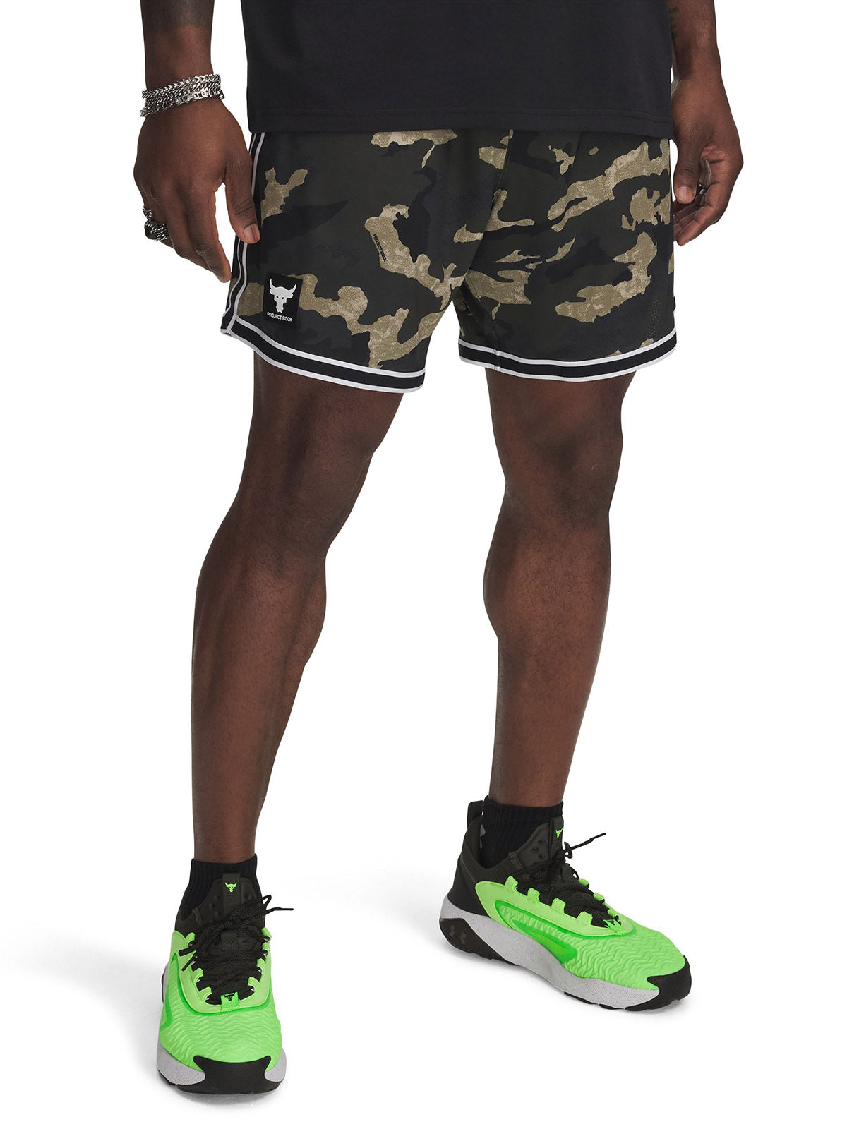 Shorts Project Rock mesh verde para hombre Under Armour