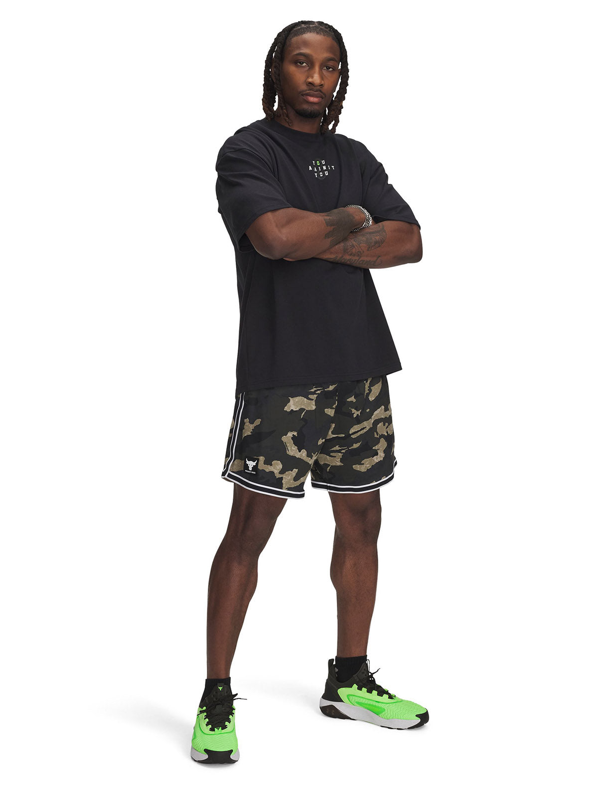 Shorts Project Rock mesh verde para hombre Under Armour