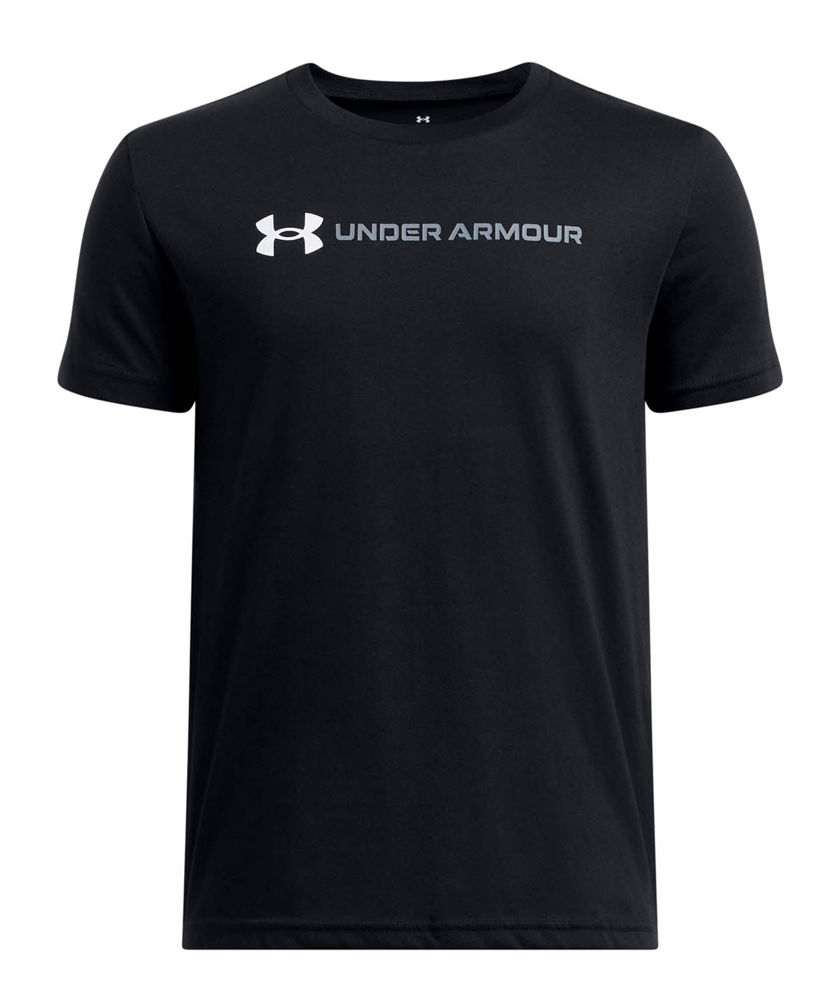 Polera manga corta Lifestyle para Niño big logo Wordmark Negro Under Armour