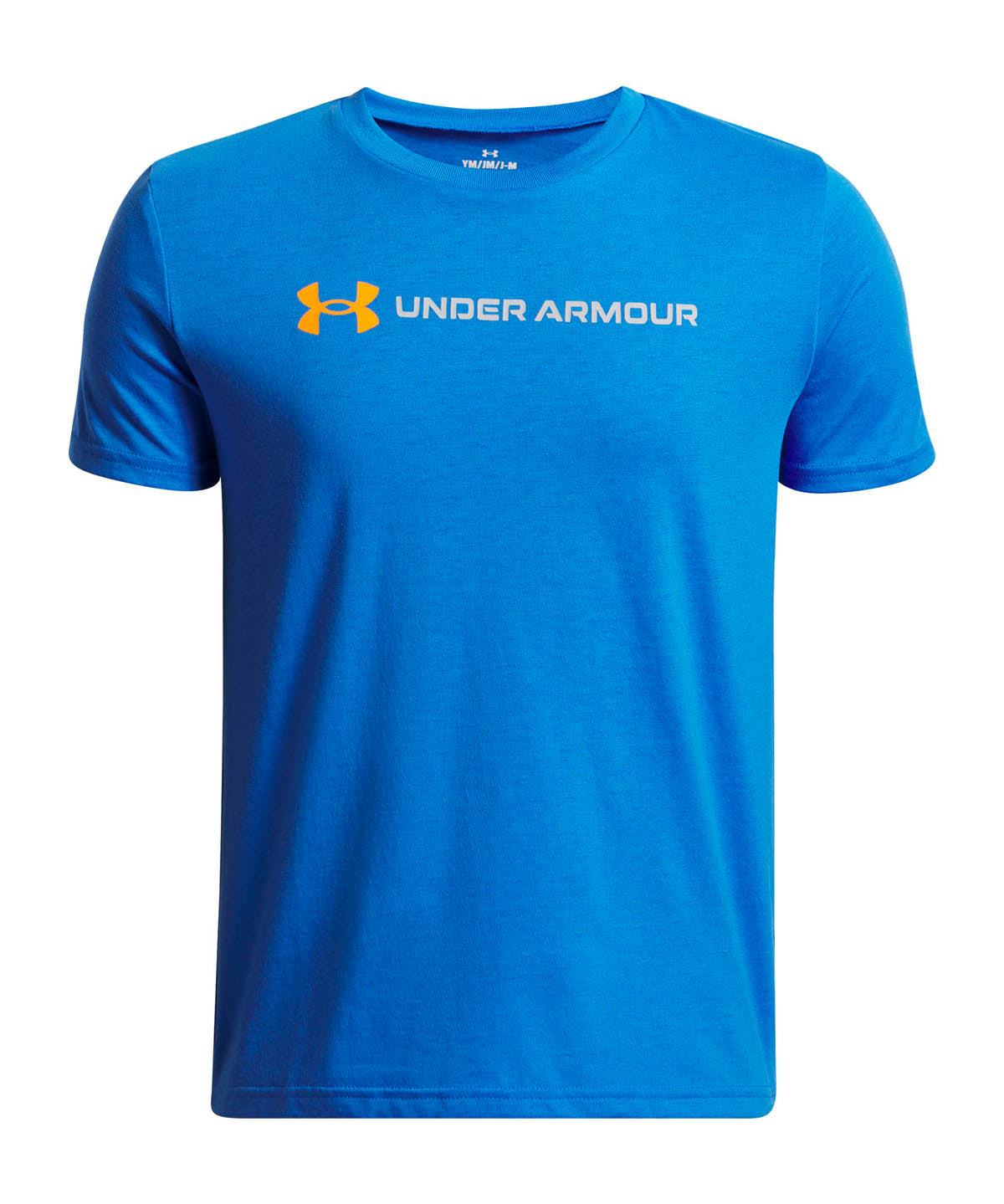 Polera manga corta Lifestyle para Niño big logo Wordmark Azul Under Armour