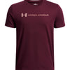 Polera manga corta Lifestyle para Niño big logo Wordmark Burdeo Under Armour