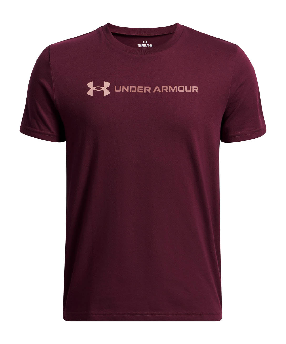 Polera manga corta Lifestyle para Niño big logo Wordmark Burdeo Under Armour