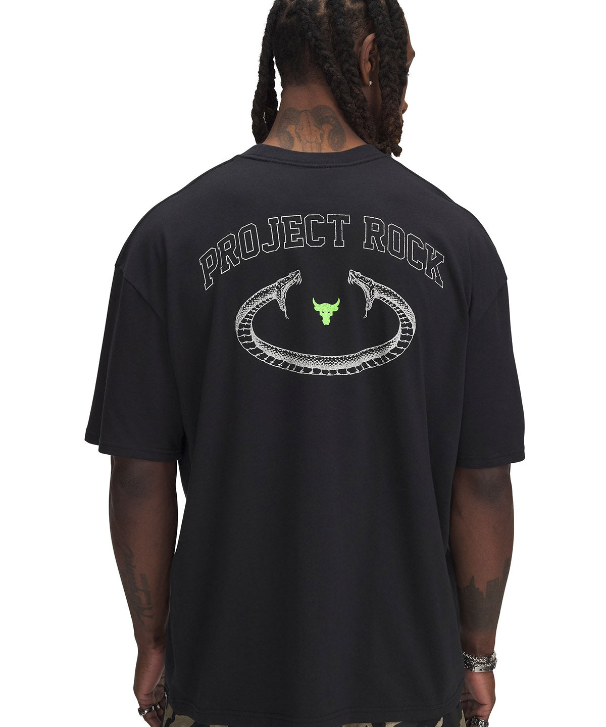 Polera manga corta Project Rock heavyweight negro para hombre Under Armour