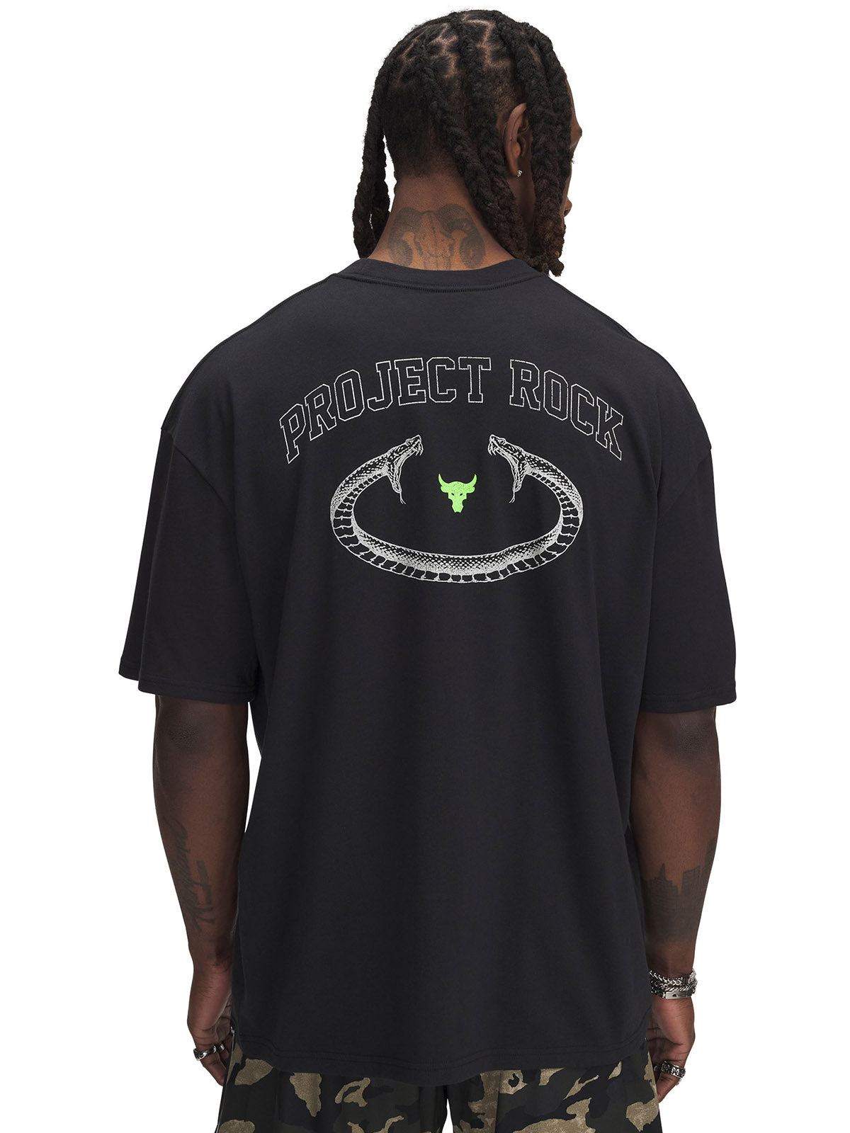 Polera manga corta Project Rock heavyweight negro para hombre Under Armour