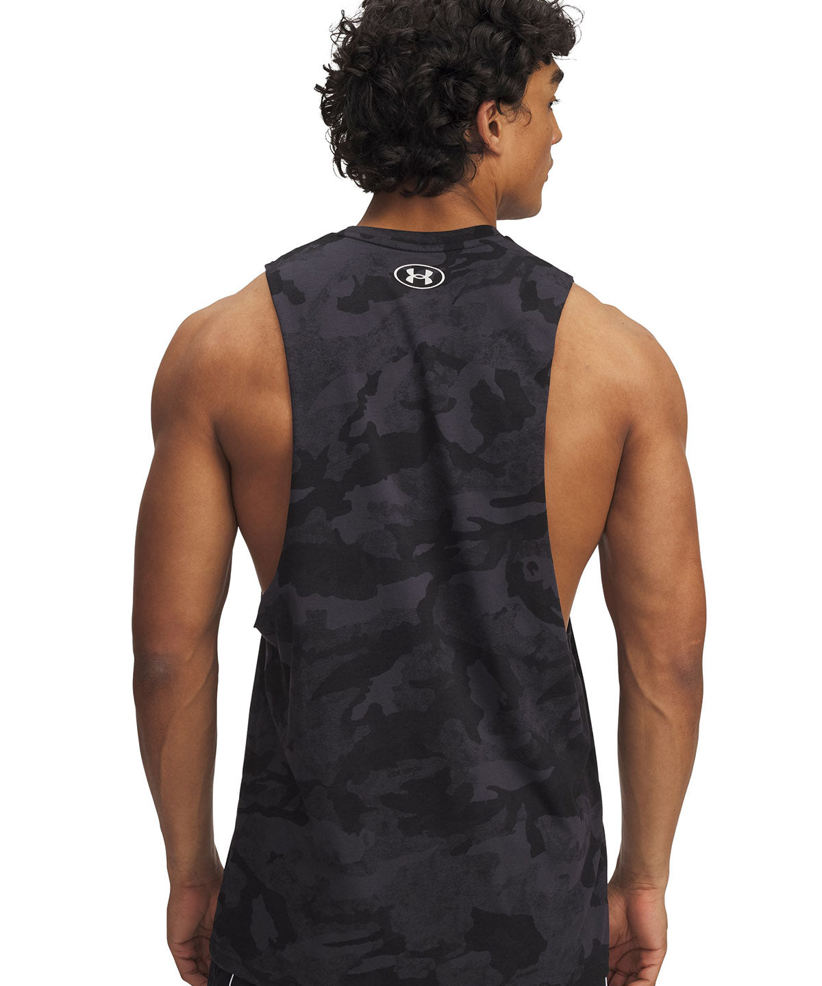 Polera sin mangas Project Rock camo gris para hombre Under Armour