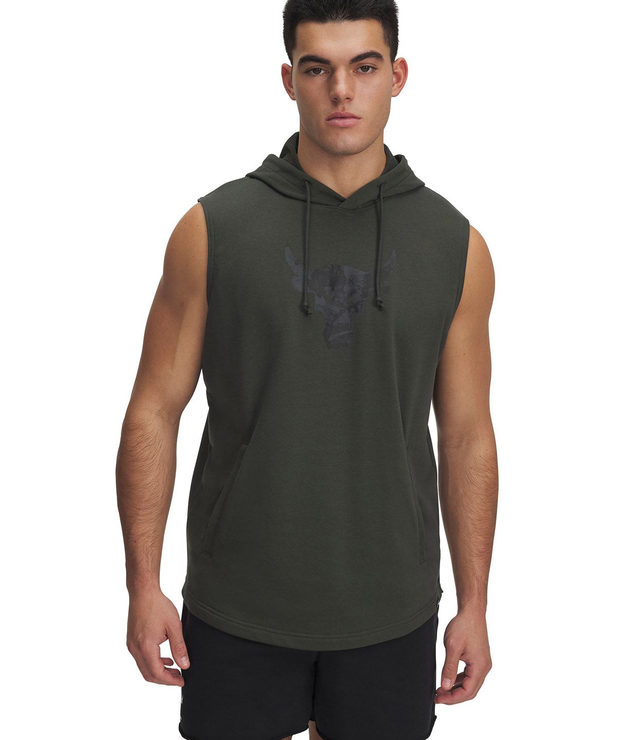 Polerón Project Rock terry sin mangas verde para hombre Under Armour
