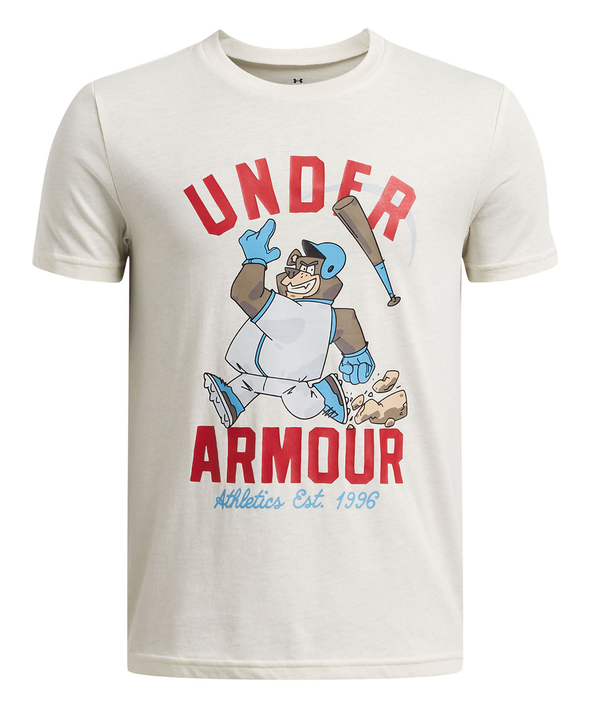 Polera manga corta Under Armour baseball bear café para niños