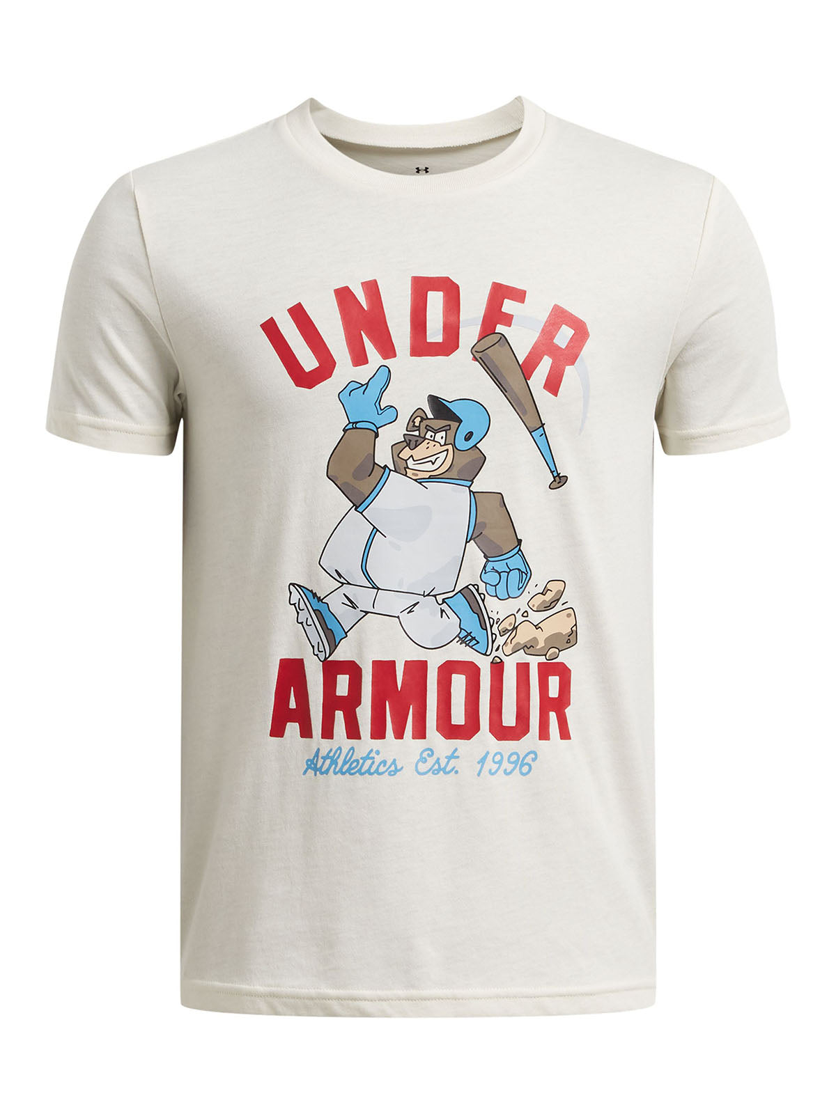 Polera manga corta Under Armour baseball bear café para niños