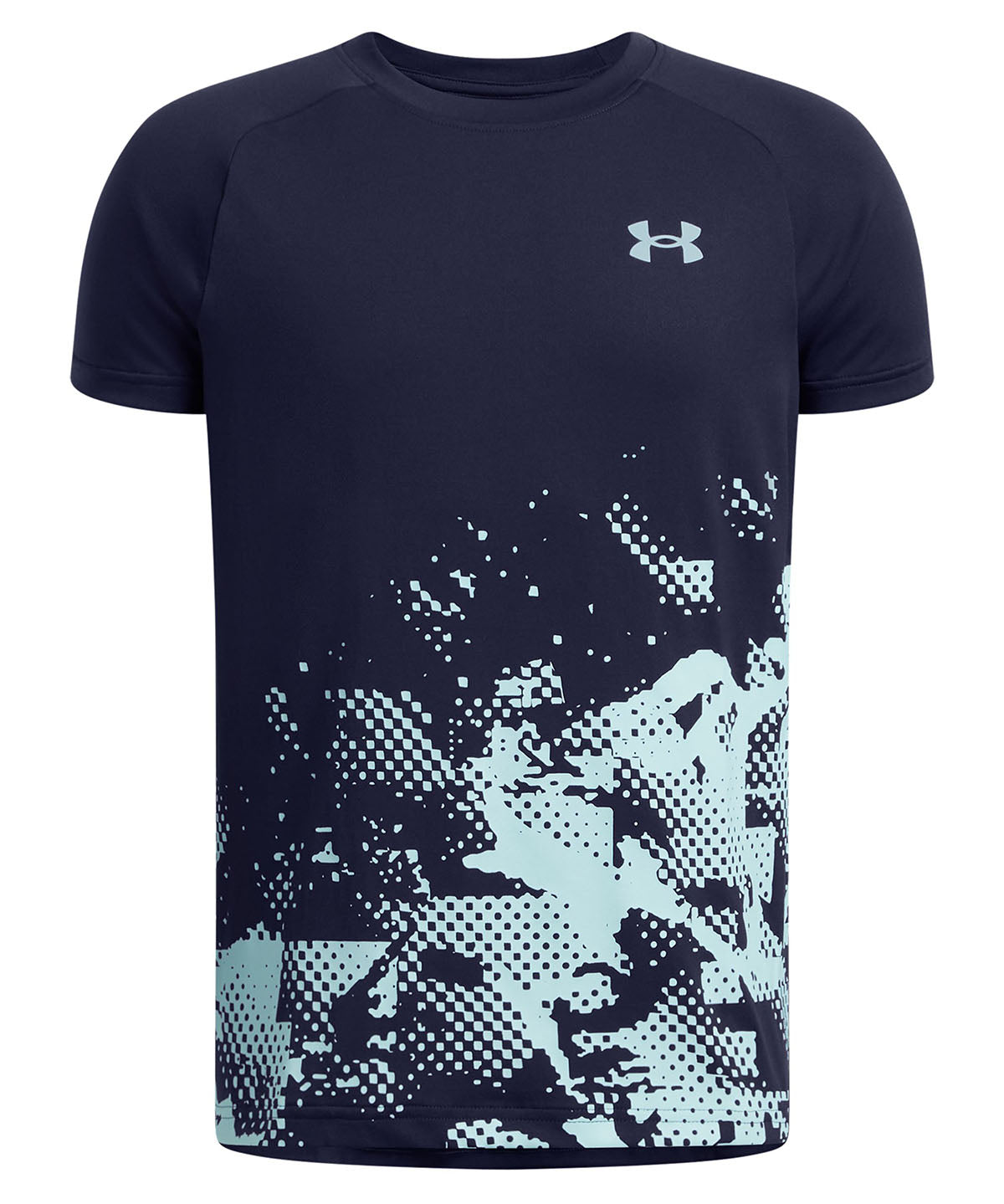 Polera manga corta Under Armour tech azul marino para niños
