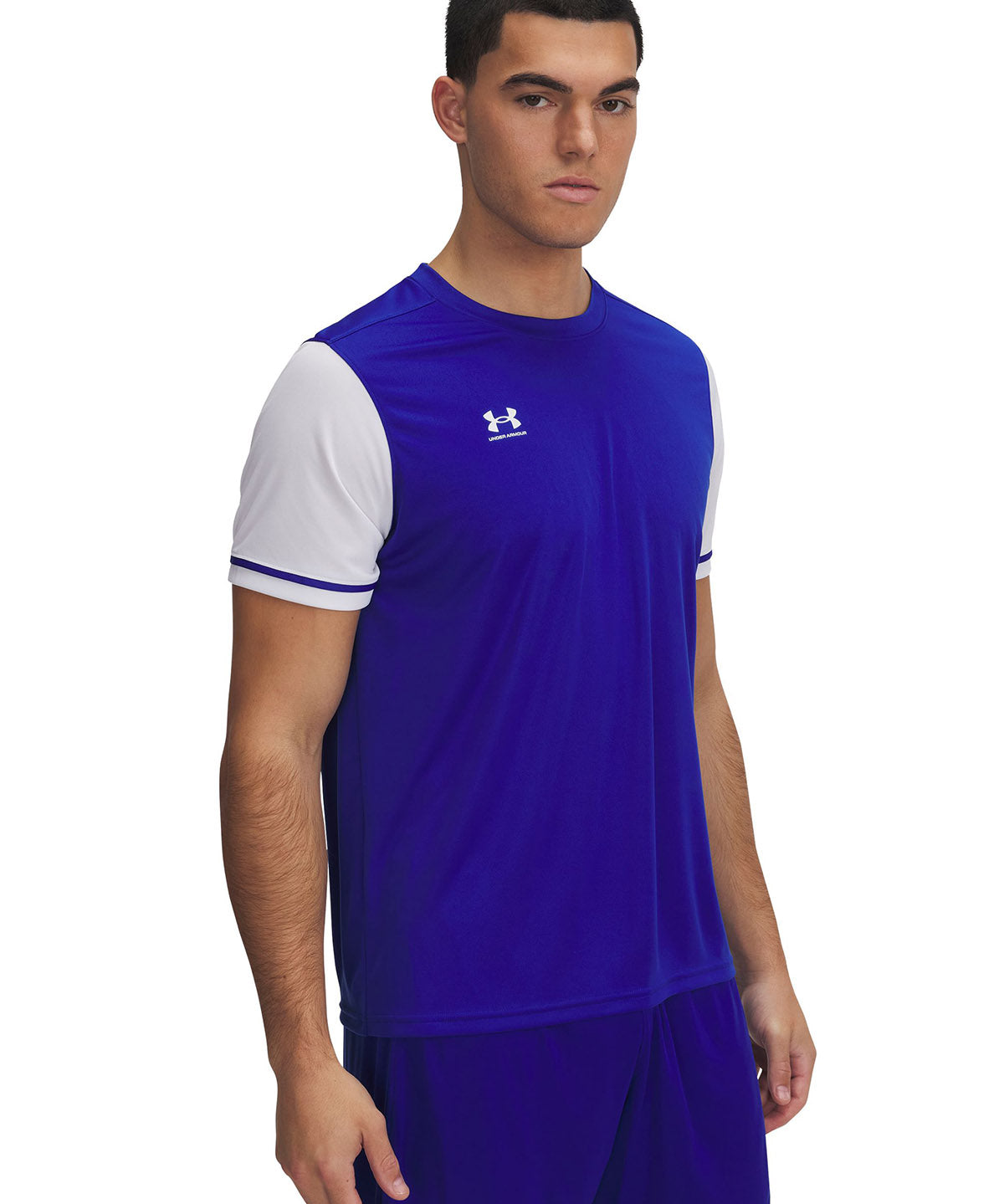 Polera manga corta UA Challenger azul para hombre