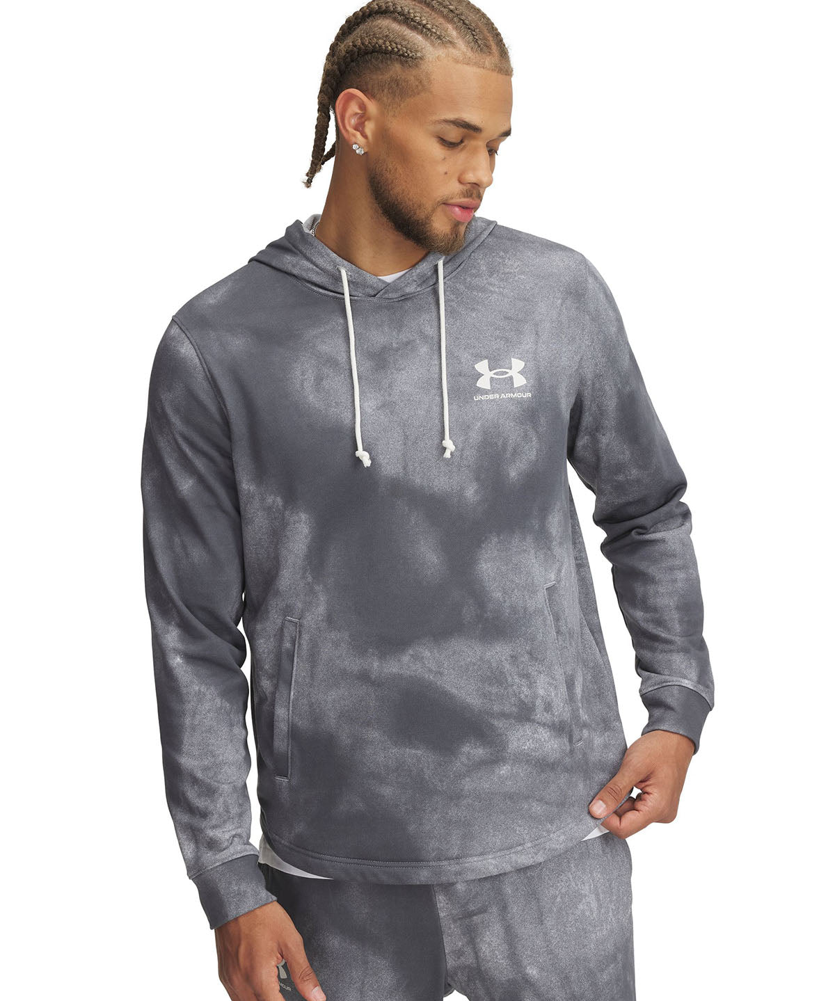 Polerón UA Rival Terry Printed gris para hombre