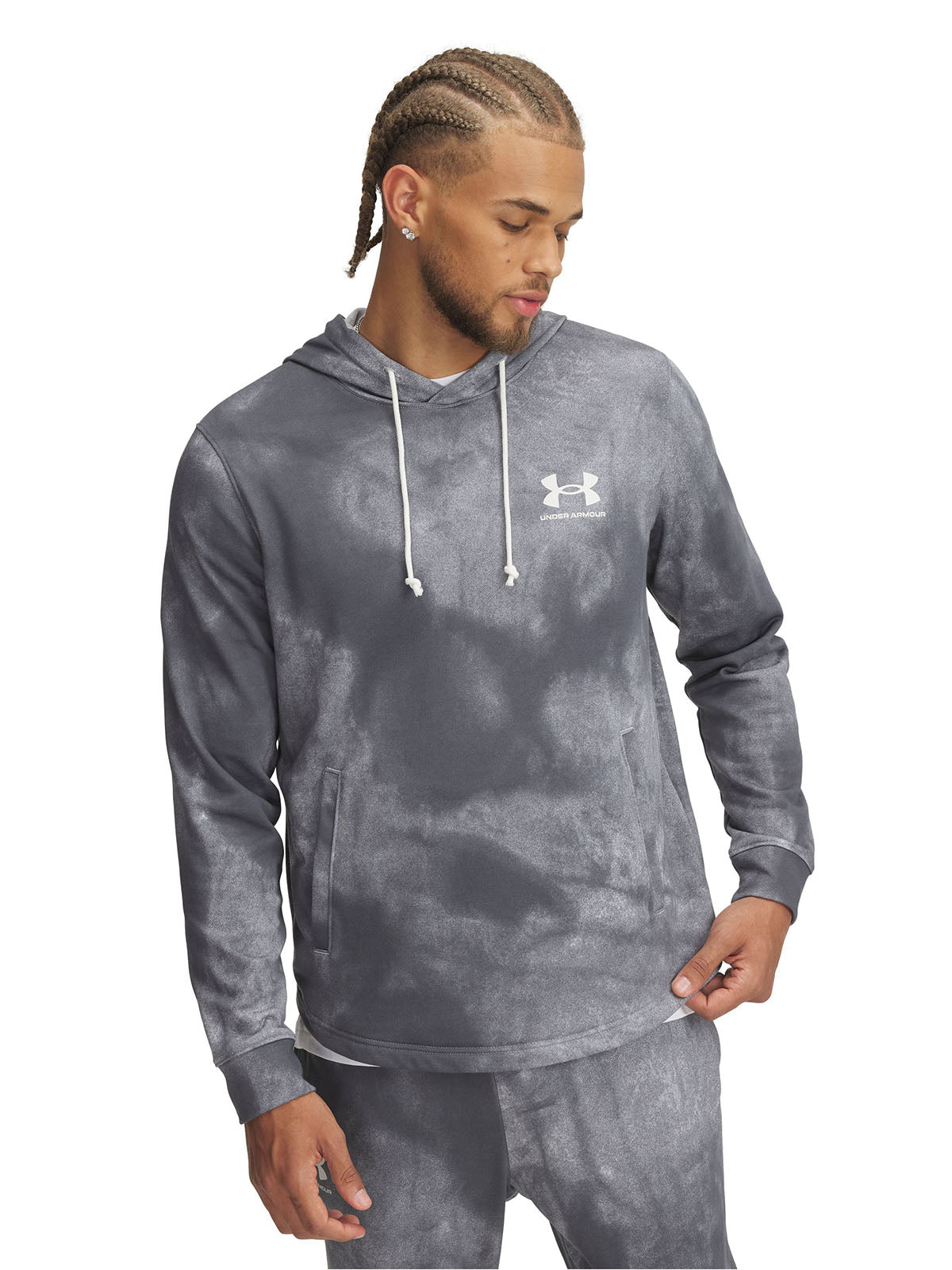 Polerón UA Rival Terry Printed gris para hombre