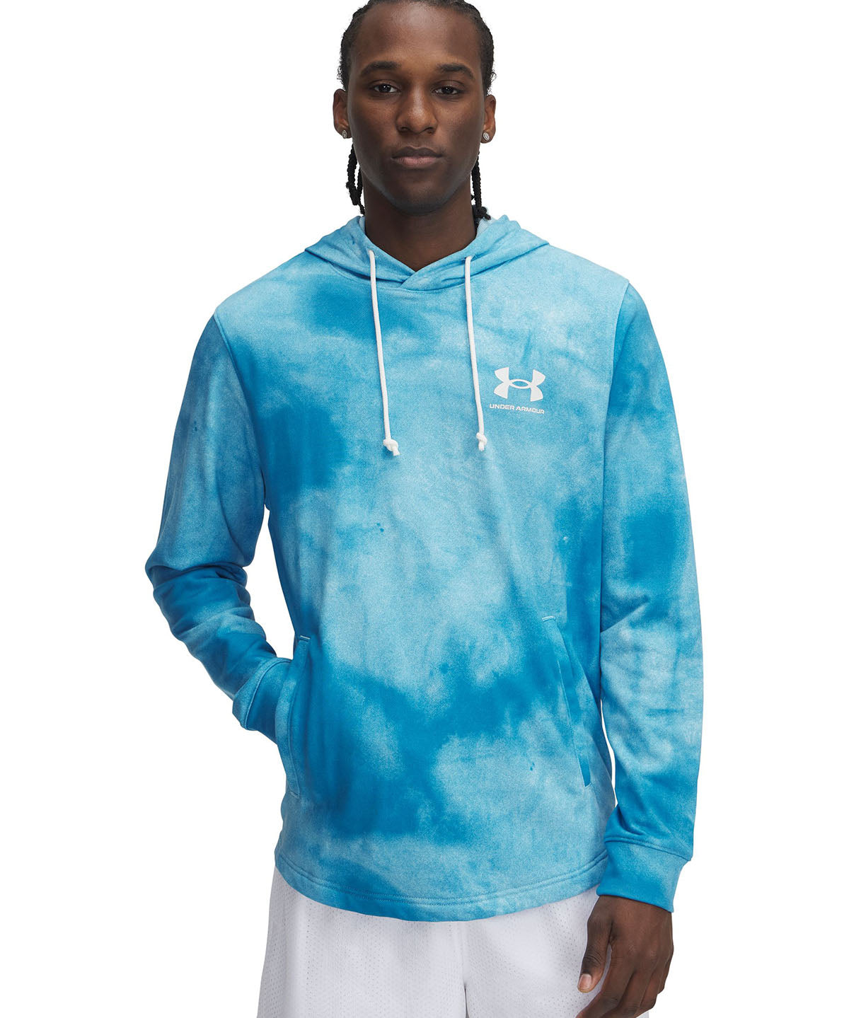 Polerón UA Rival Terry Printed azul para hombre