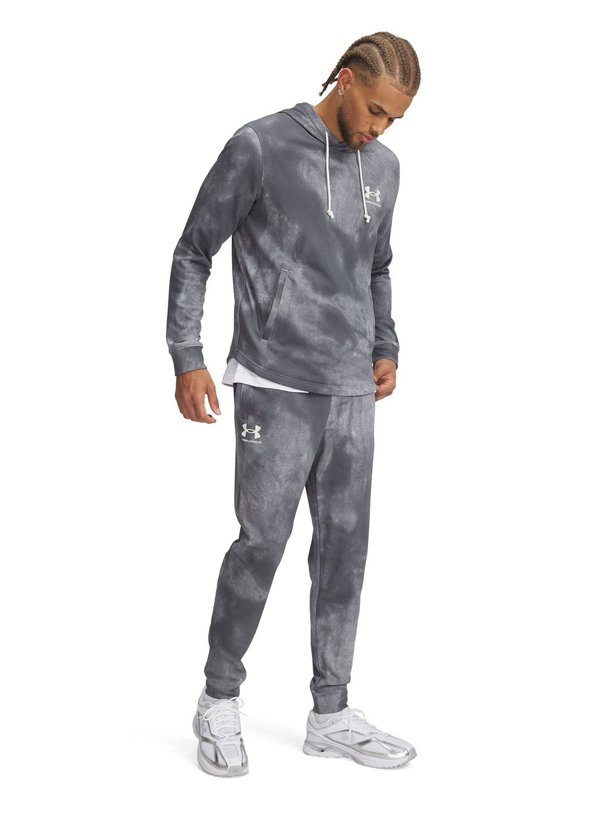 Jogger UA Rival Terry Printed gris para hombre